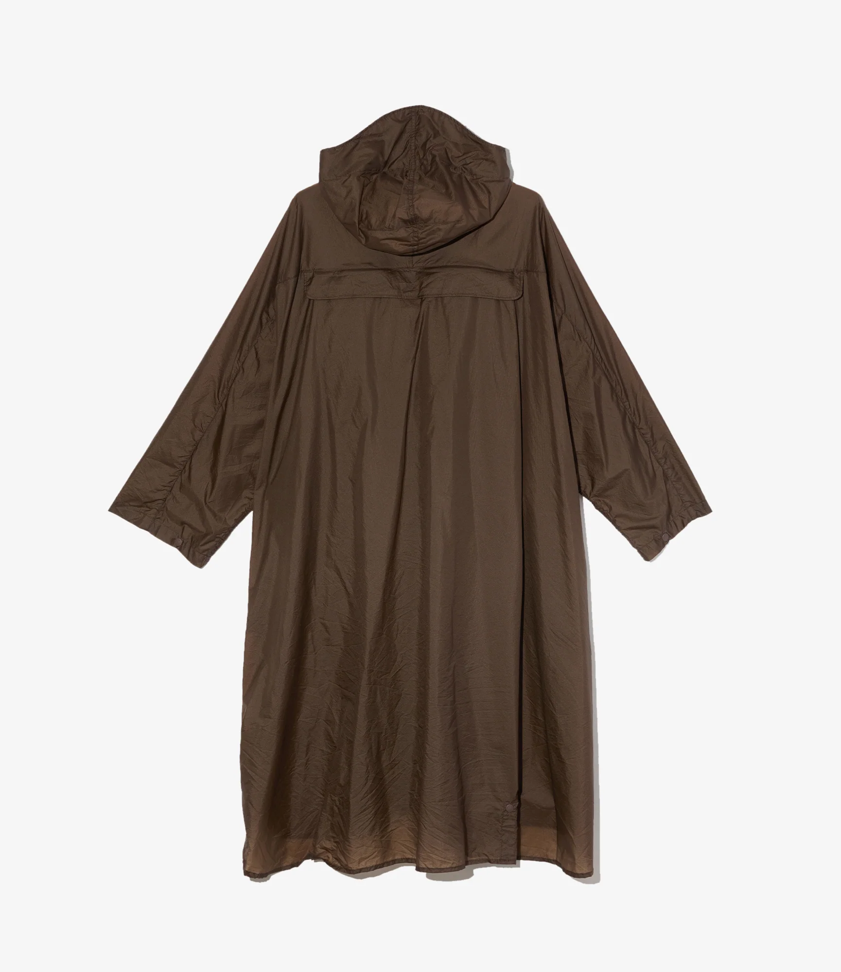 Long Cagoule Parka - Brown Nylon Micro Ripstop - Image 2
