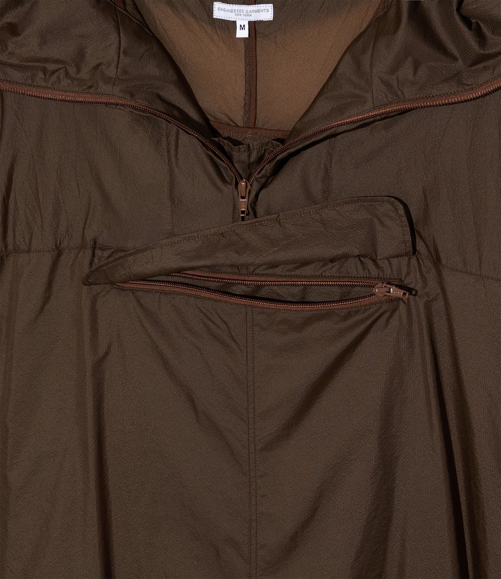 Long Cagoule Parka - Brown Nylon Micro Ripstop - Image 3