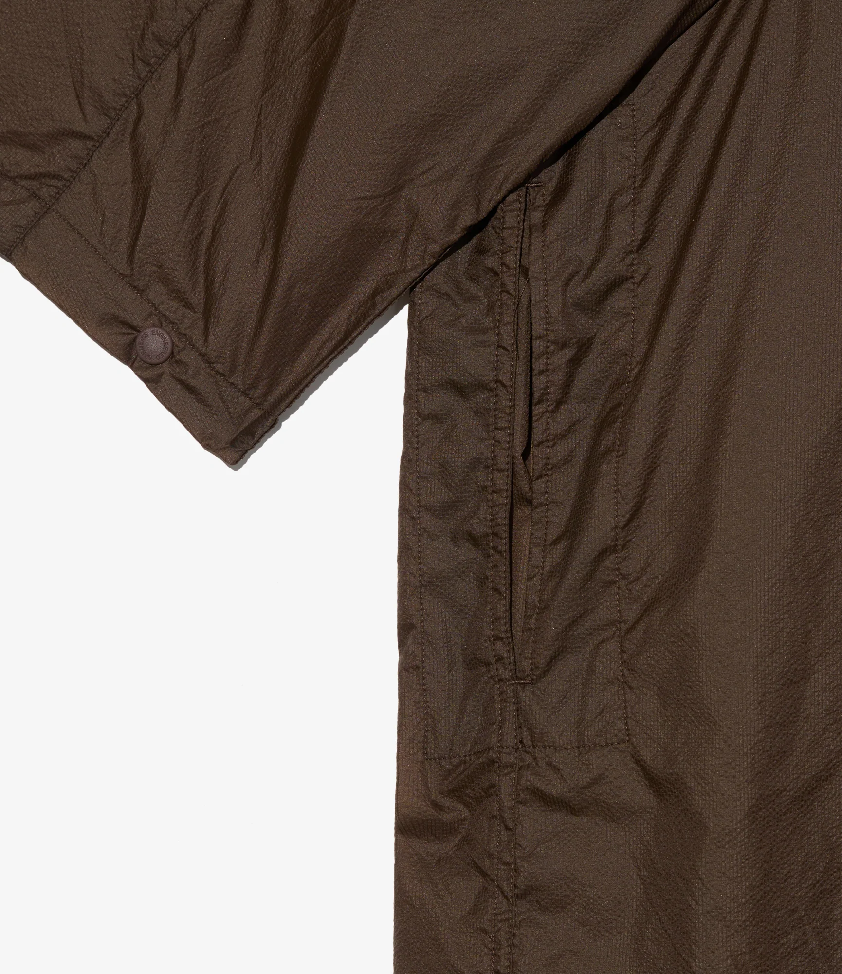Long Cagoule Parka - Brown Nylon Micro Ripstop - Image 4