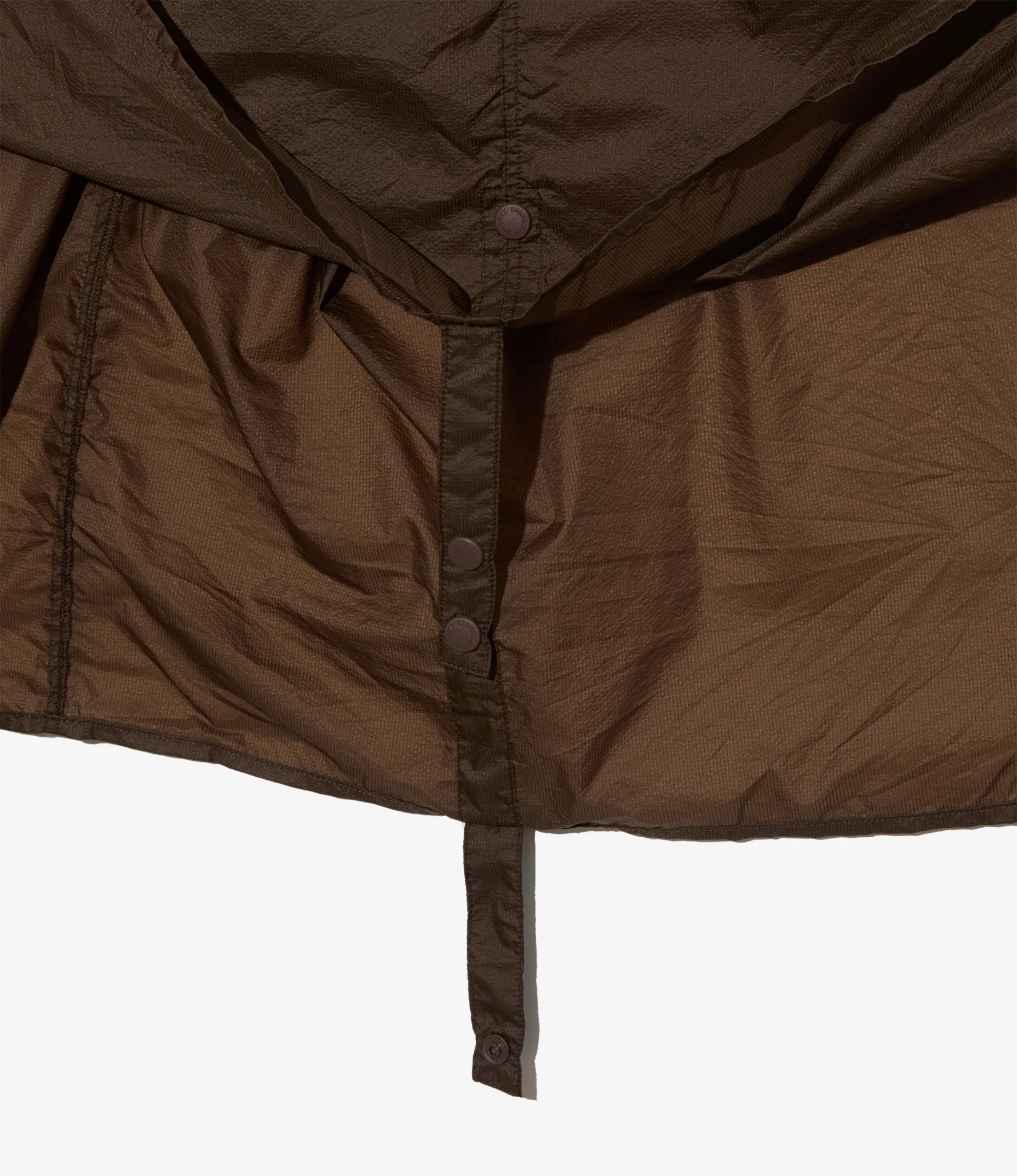 Long Cagoule Parka - Brown Nylon Micro Ripstop - Image 5