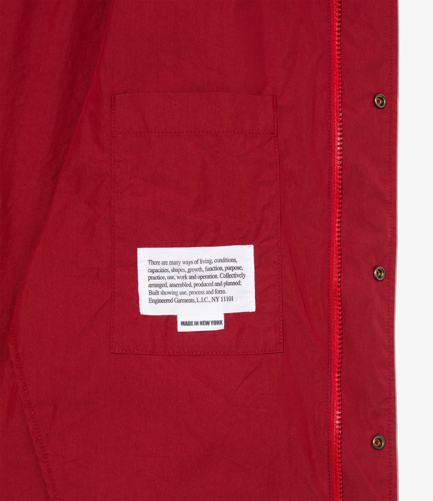 Lt Parka - Red Lt. Weight Nyco Poplin - Image 3