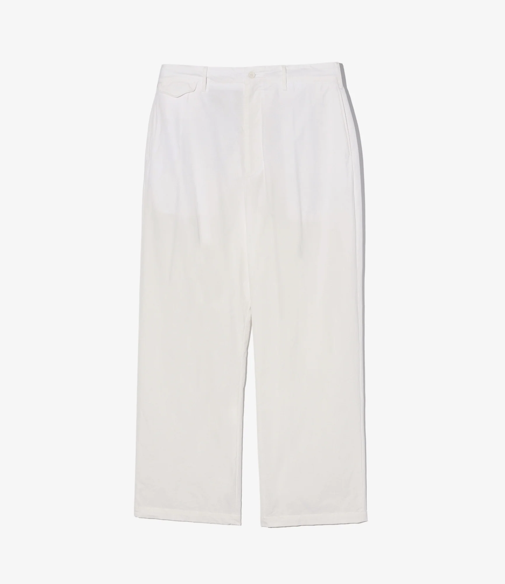 Officer Pant - White Cotton Heavy Poplin