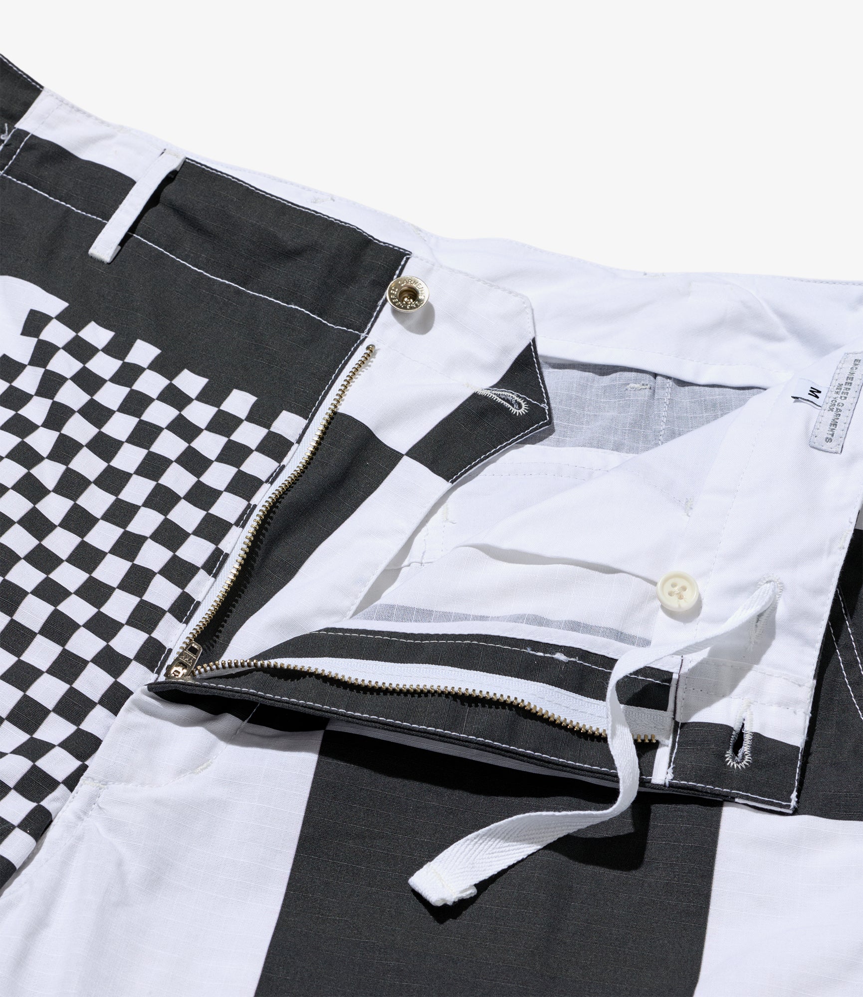 Painter Pant - White/Black Checker Print Cotton Ripstop - Image 3