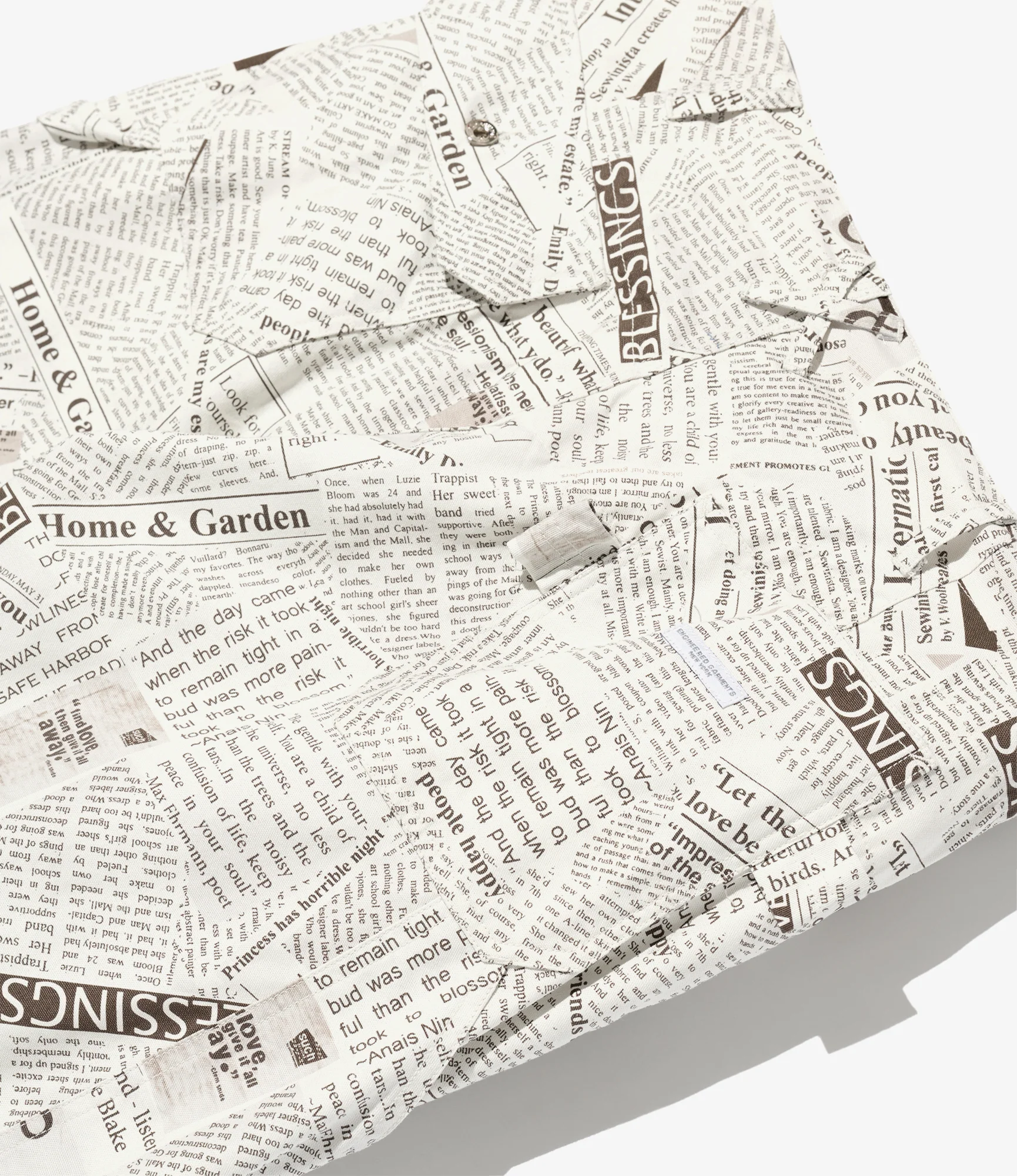 Painter Pant - White Cotton News Paper Print Canvas - Image 4