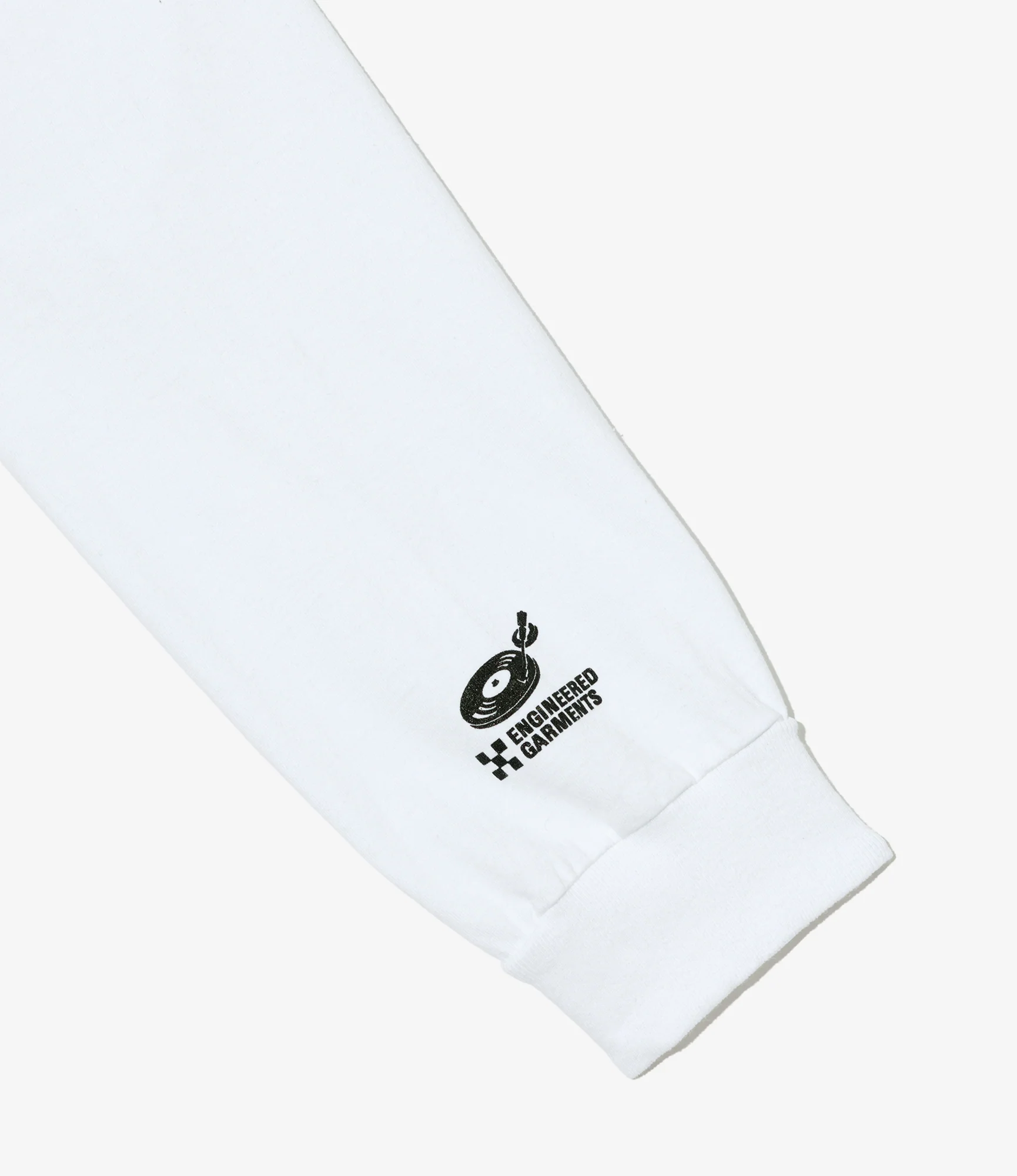 Printed Cross Crew Neck L/S T-Shirt - White Flower - Image 3