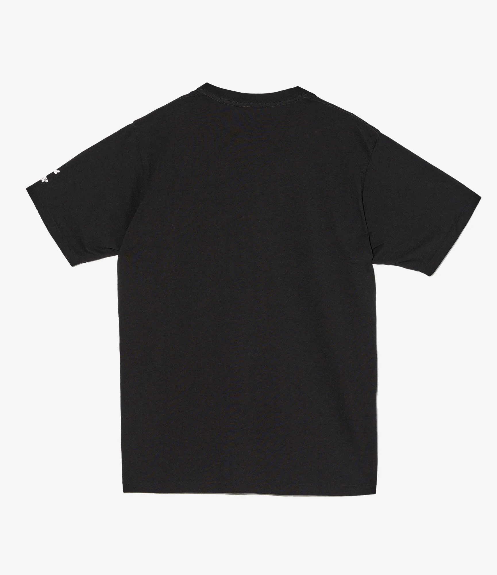 Printed Cross Crew Neck T-Shirt - Black - Flower - Image 2