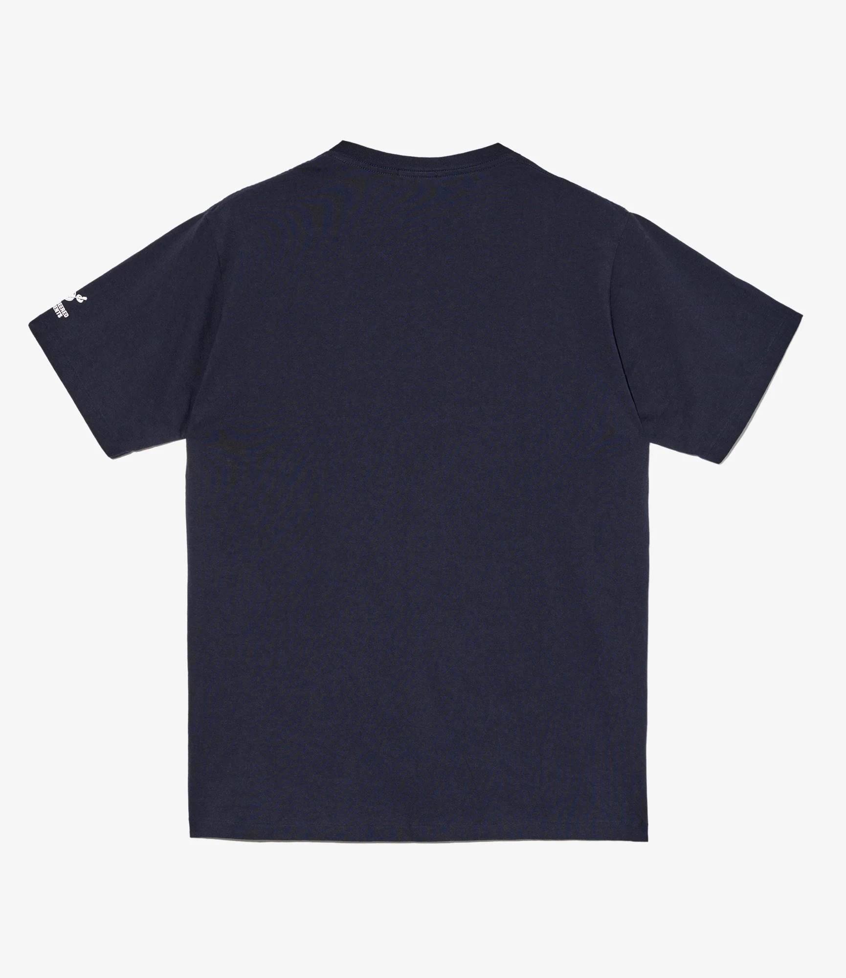 Printed Cross Crew Neck T-Shirt - Navy - Flower - Image 3