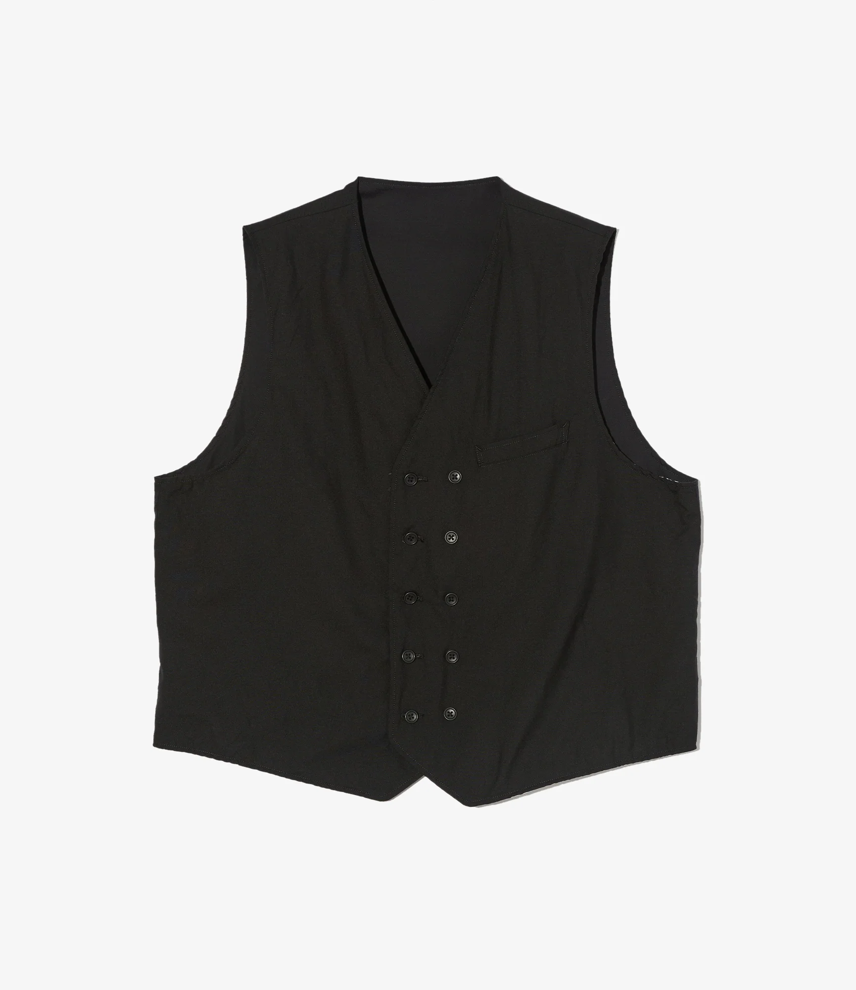 Reversible Vest - Black Tropical Wool