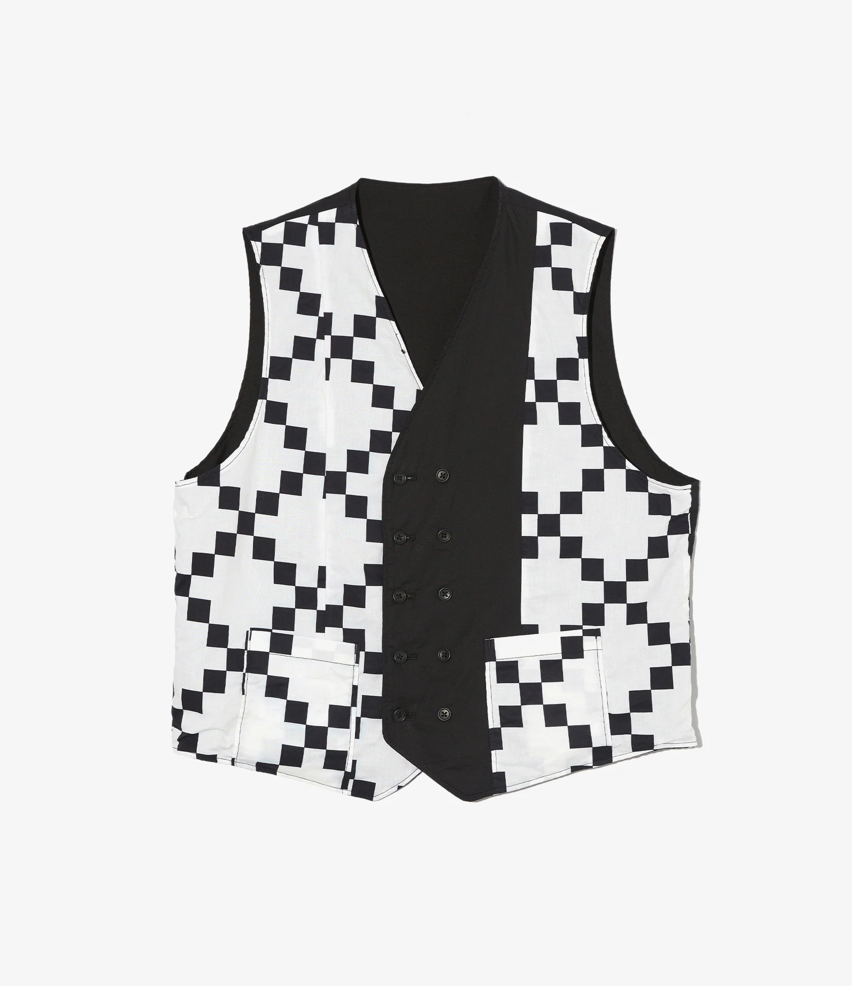 Reversible Vest - Black Tropical Wool - Image 3
