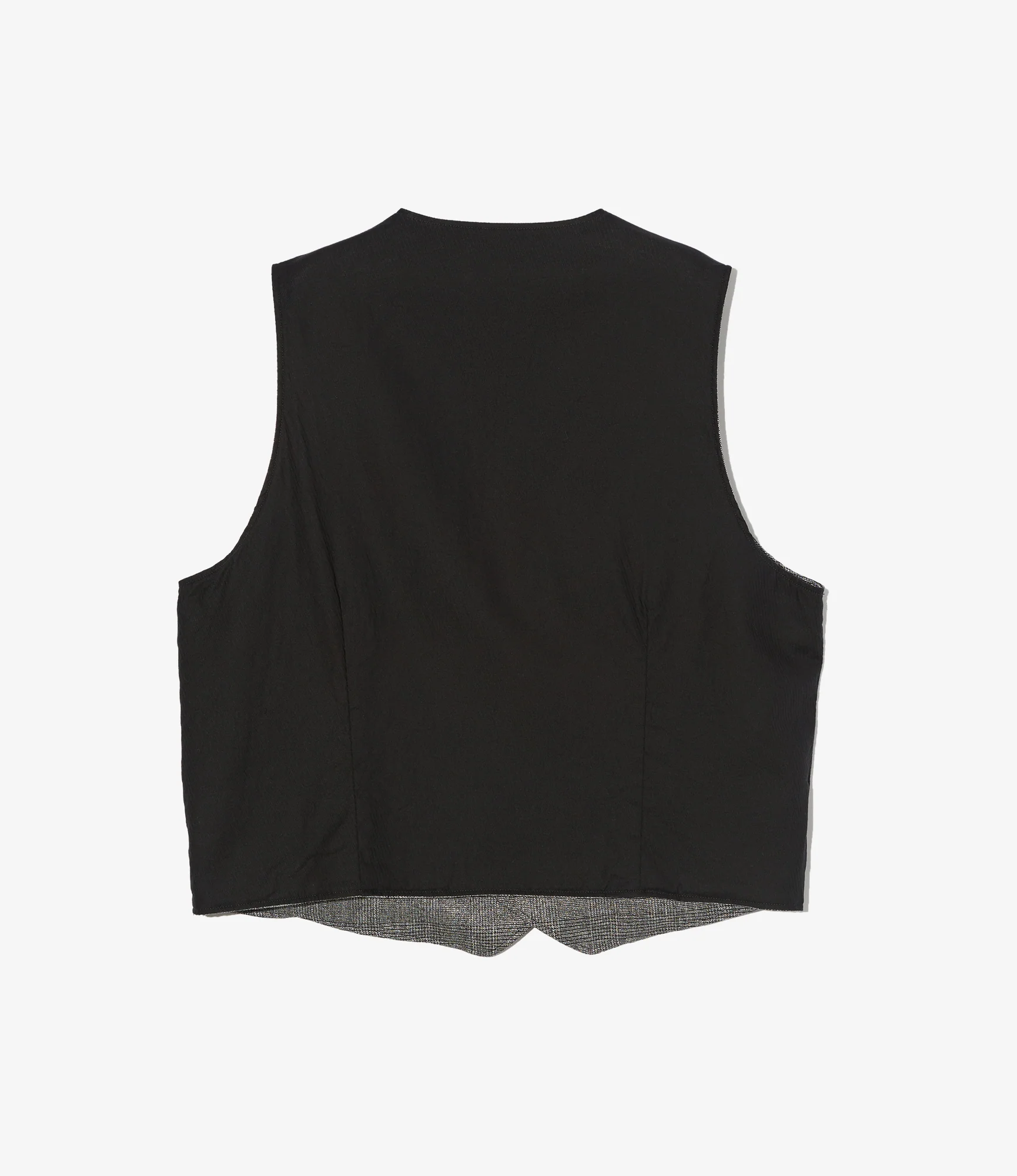 Reversible Vest - Dk. Grey Polyester Lurex Glen Plaid - Image 4