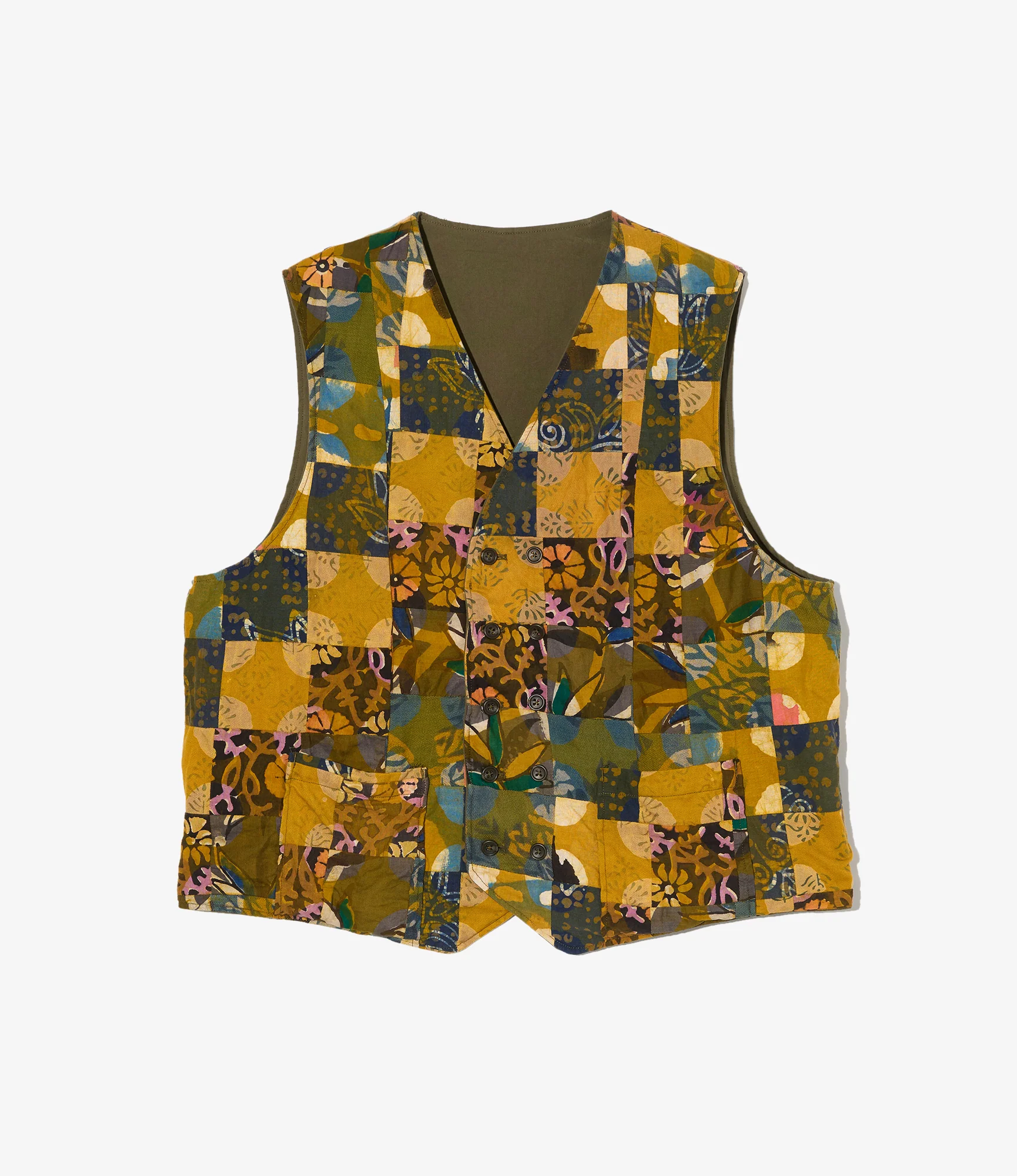 Reversible Vest - Olive Cotton Sanded Cloth - Image 3