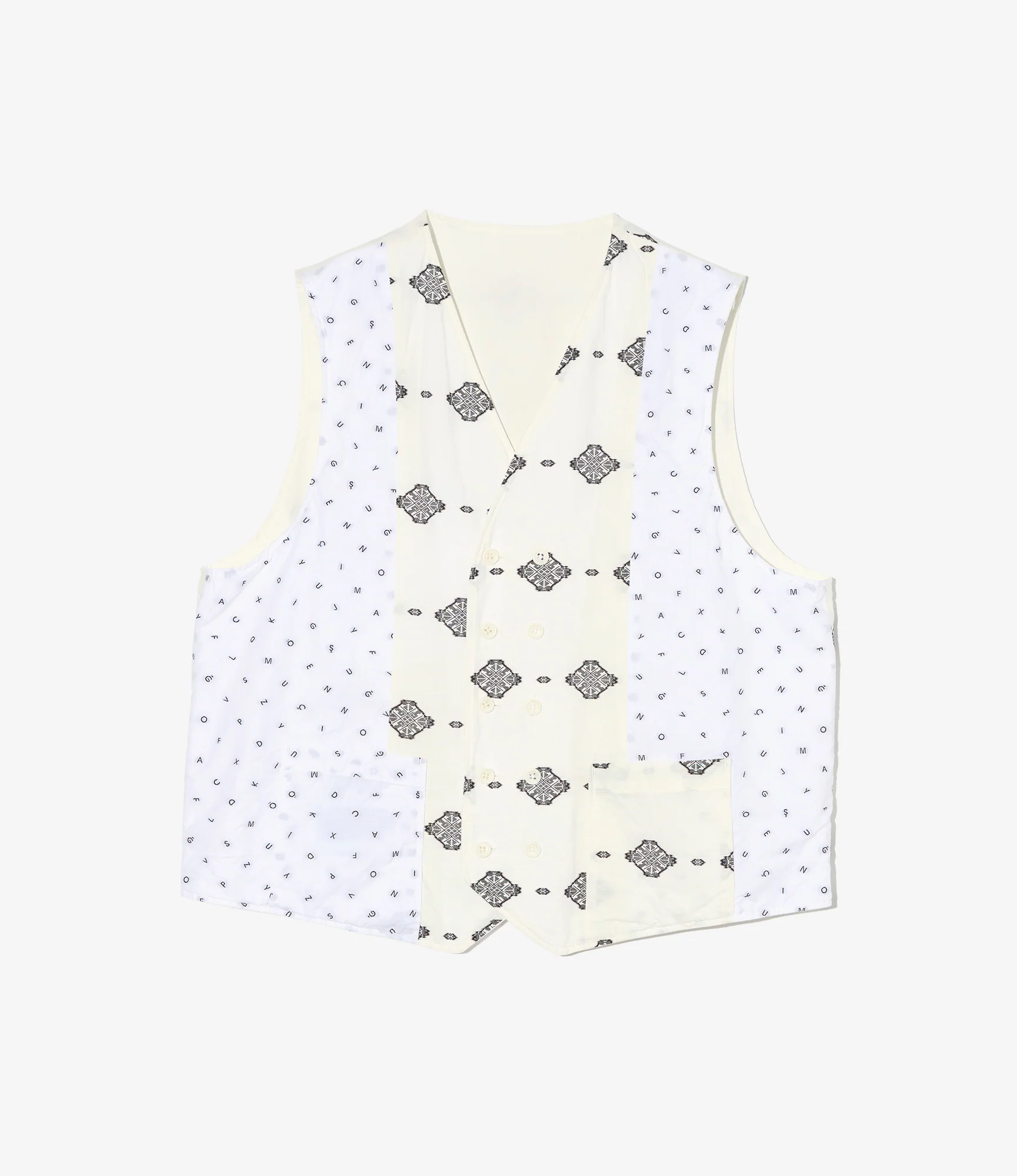Reversible Vest - White Cotton Heavy Poplin - Image 3