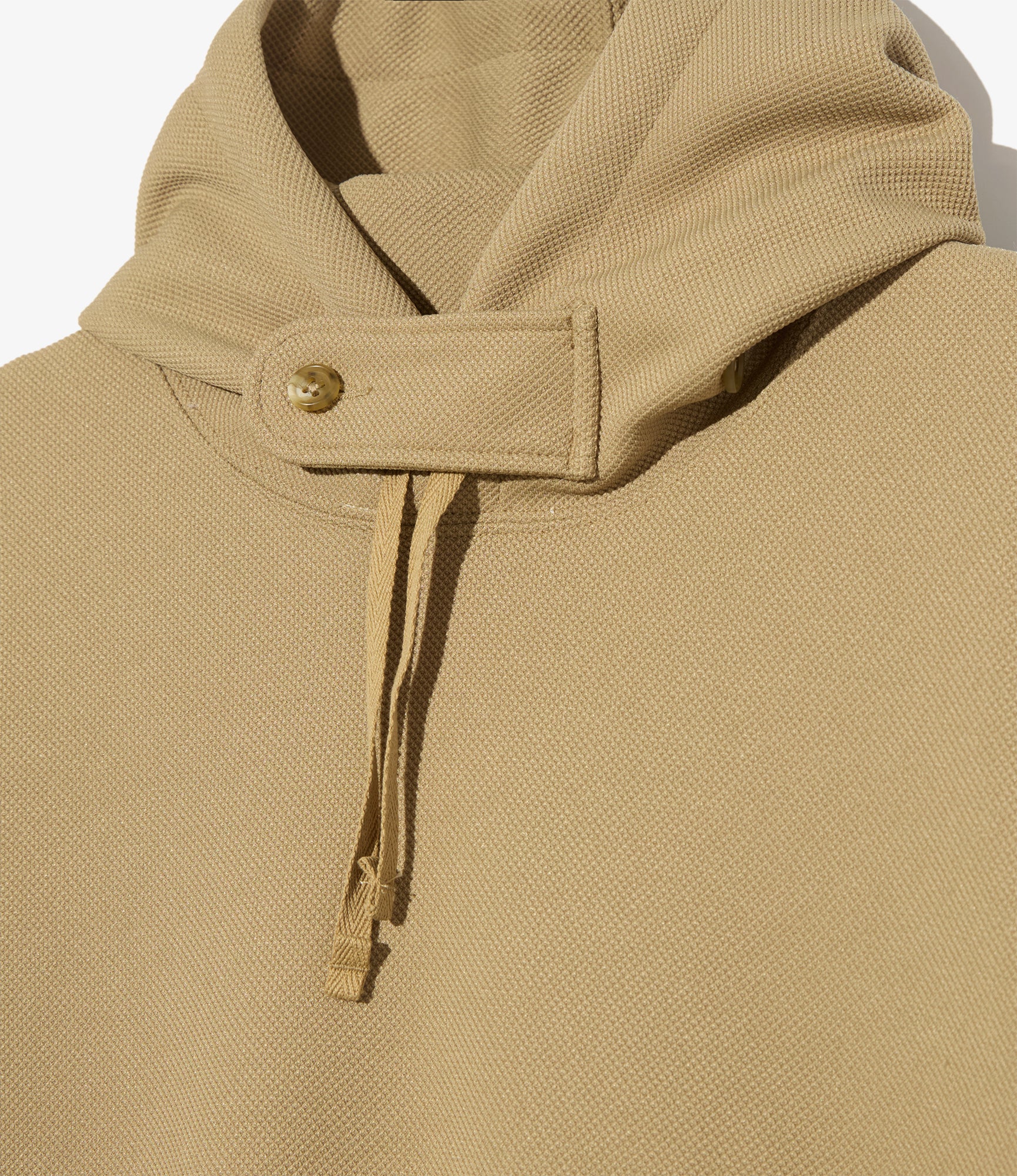 Short Sleeve Hoody - Khaki Diamond Poly Knit - Image 3