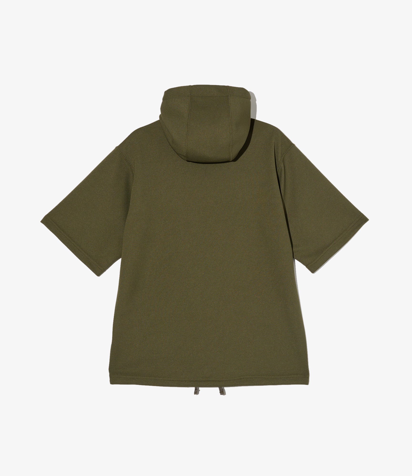 Short Sleeve Hoody - Olive Diamond Poly Knit - Image 2
