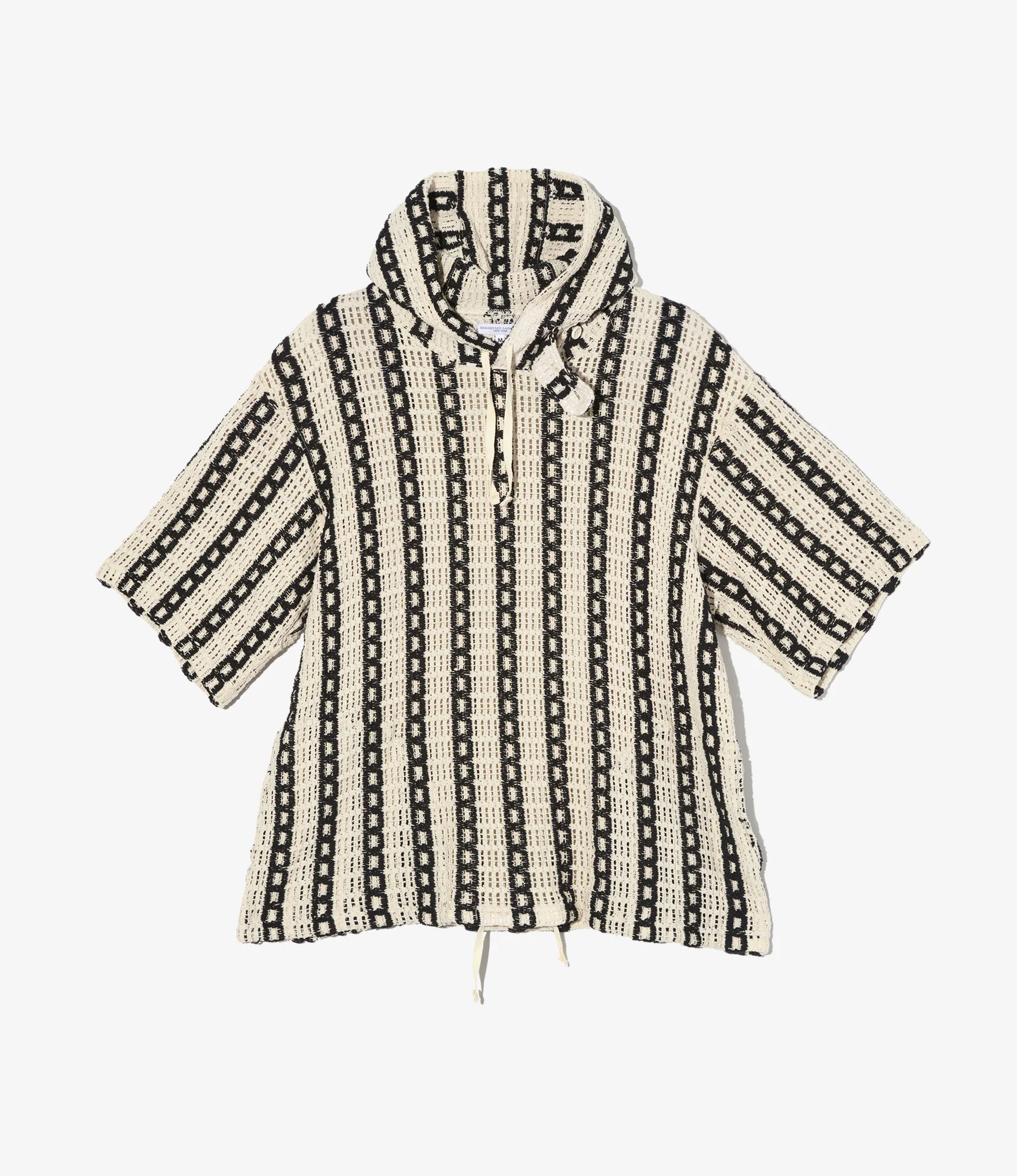 Short Sleeve Hoody - White/Black Stripe CP Crochet