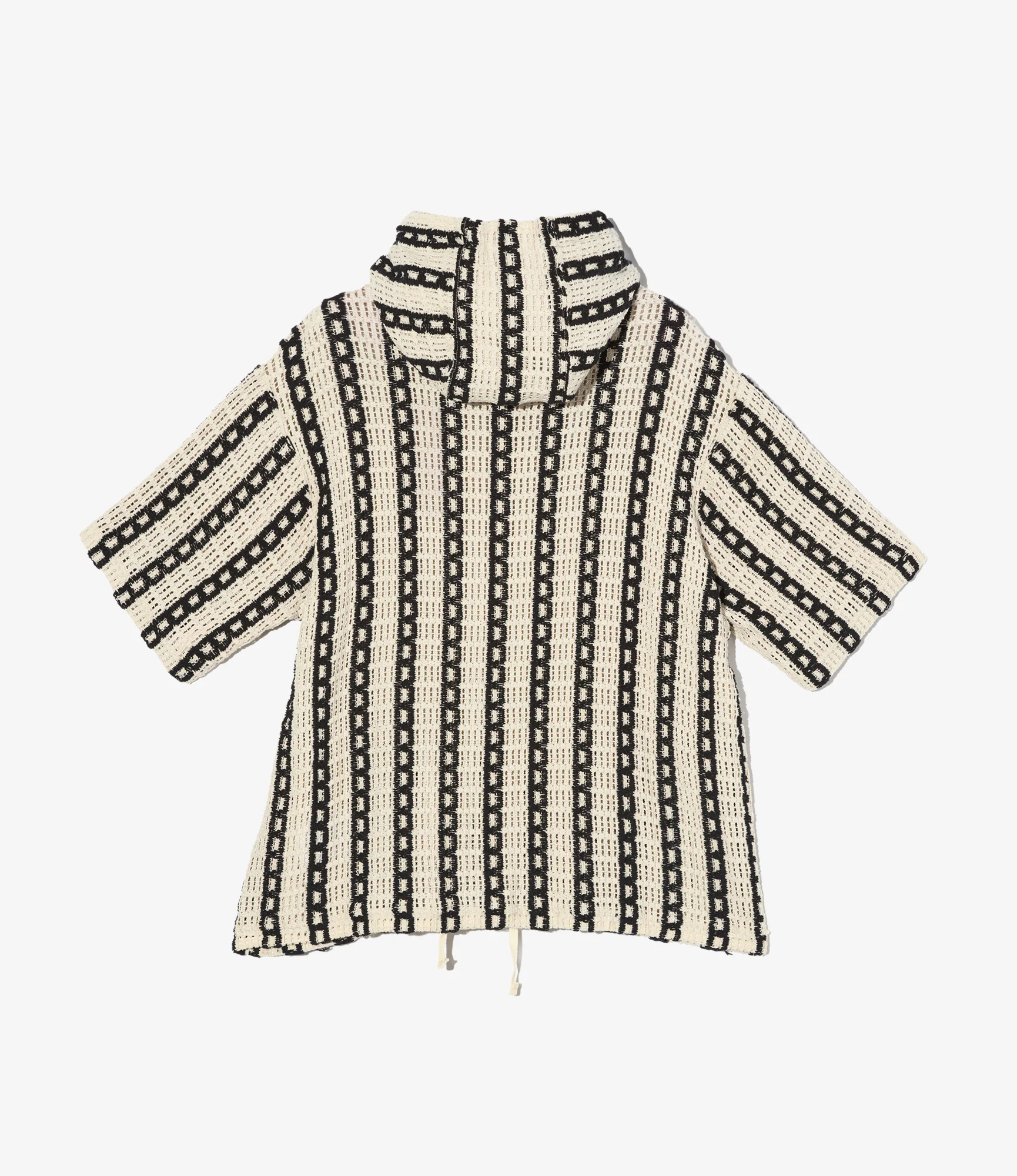 Short Sleeve Hoody - White/Black Stripe CP Crochet - Image 2