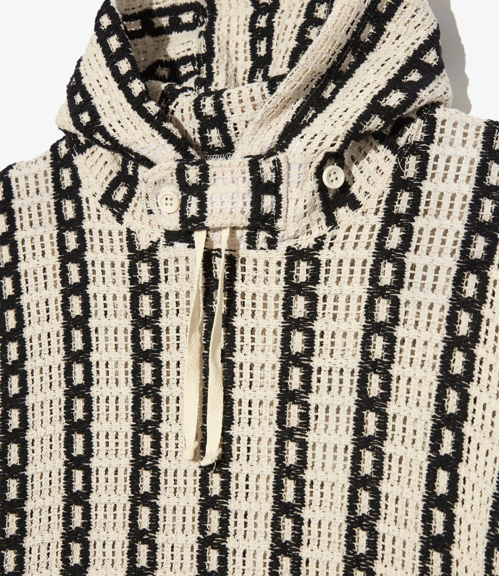 Short Sleeve Hoody - White/Black Stripe CP Crochet - Image 3