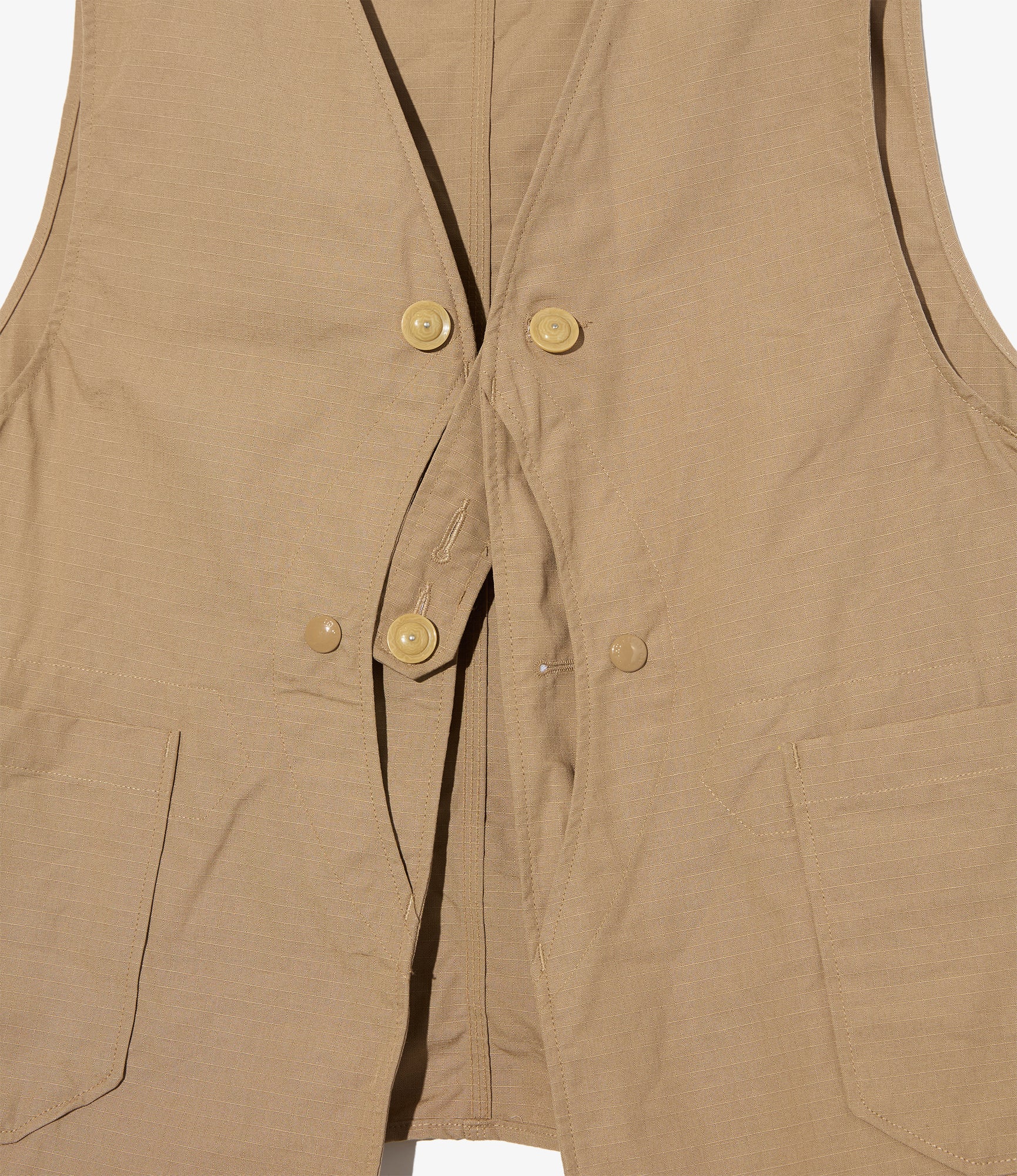 Upland Vest - Khaki Cotton Ripstop - Image 3
