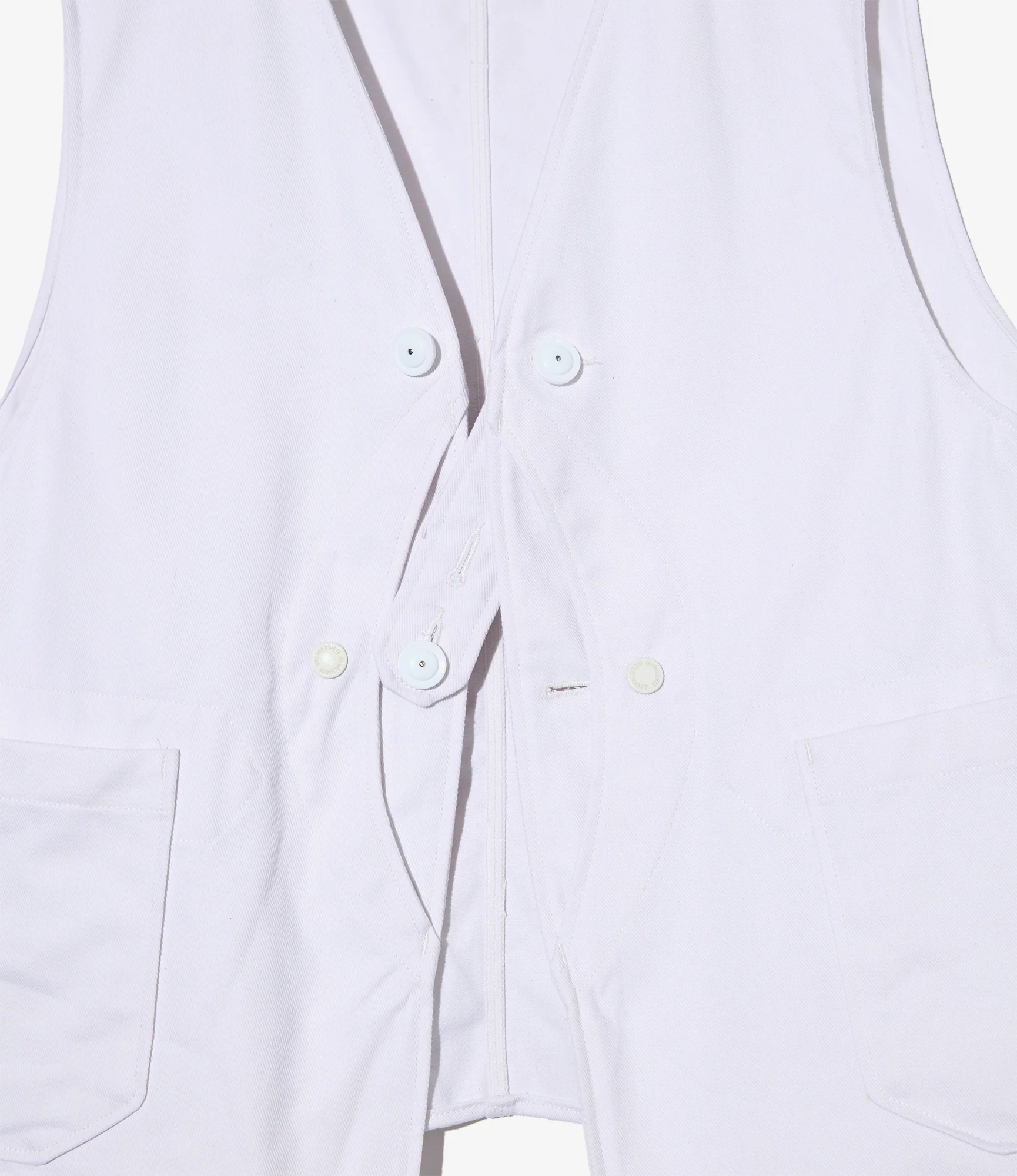Upland Vest - White Cotton Heavy Twill - Image 3