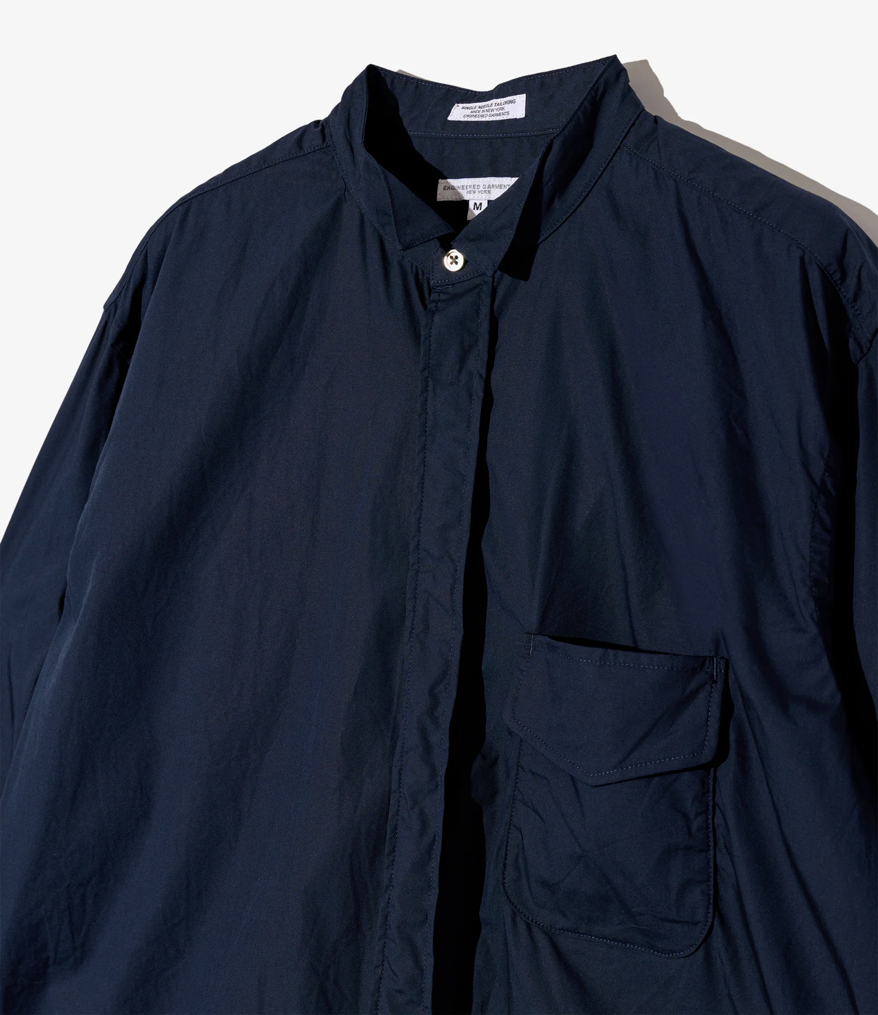 Wing Collar Shirt - Dk. Navy Cotton Broadcloth - Image 3