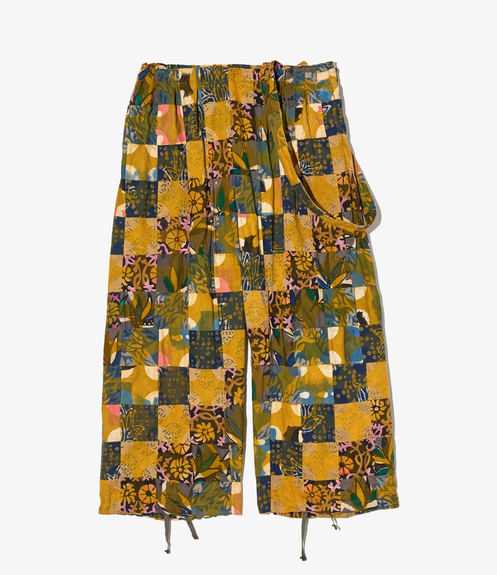 Women's Balloon Pant - Olive Cotton Multi Pattern Patchwork - Image 3