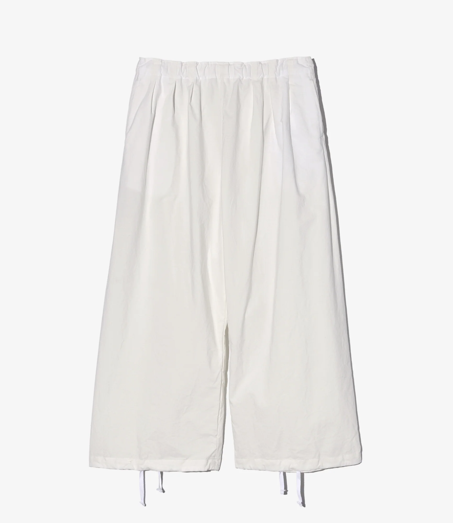 Women's Balloon Pant - White Cotton Heavy Poplin