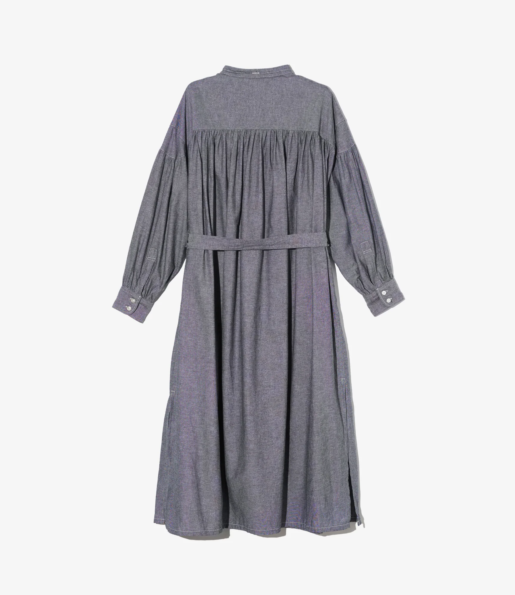 Women's Banded Painter Dress - Grey Cotton Chambray - Image 2