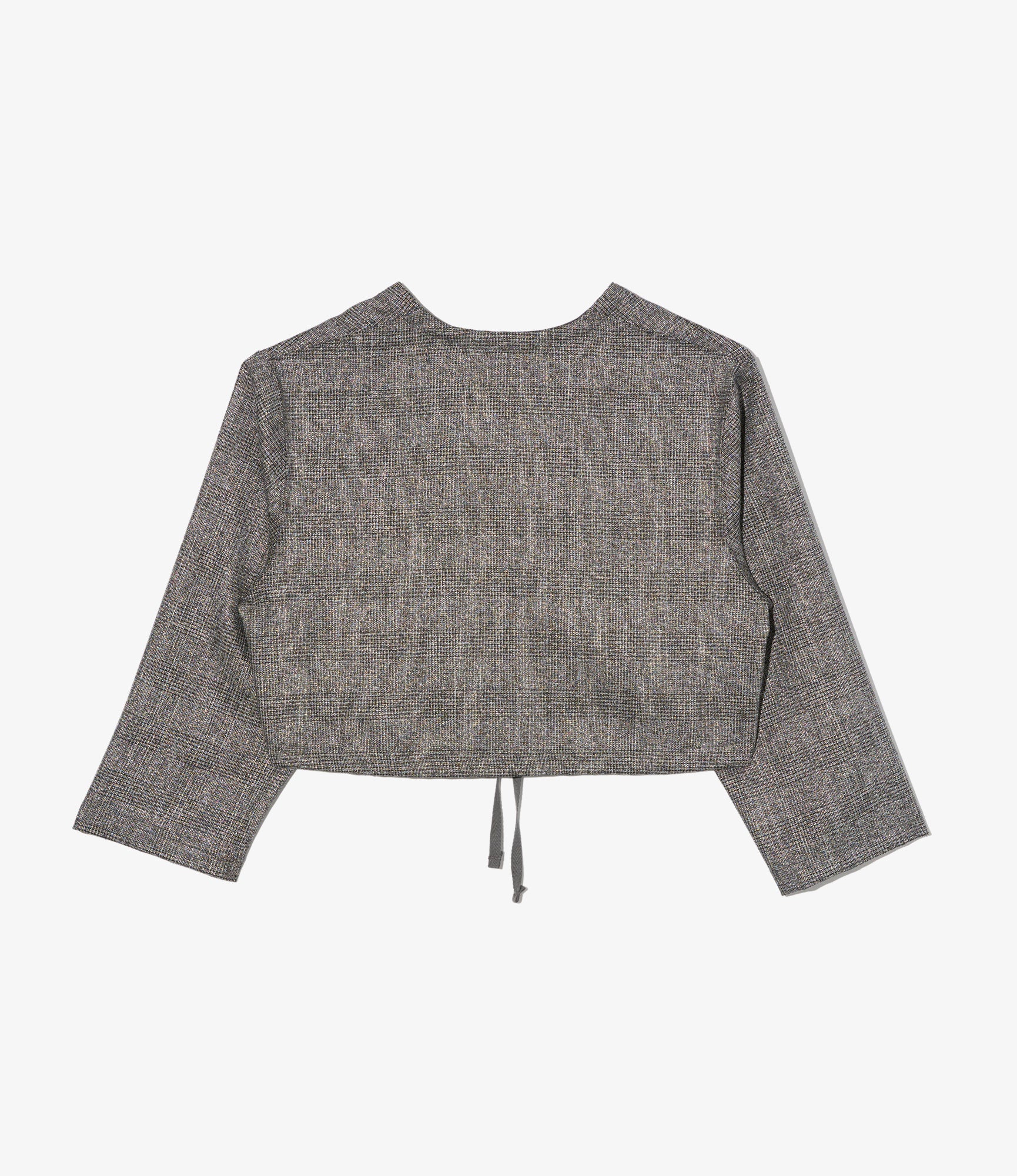 Women's Bolero - Dk. Grey Polyester Lurex Glen Plaid - Image 2