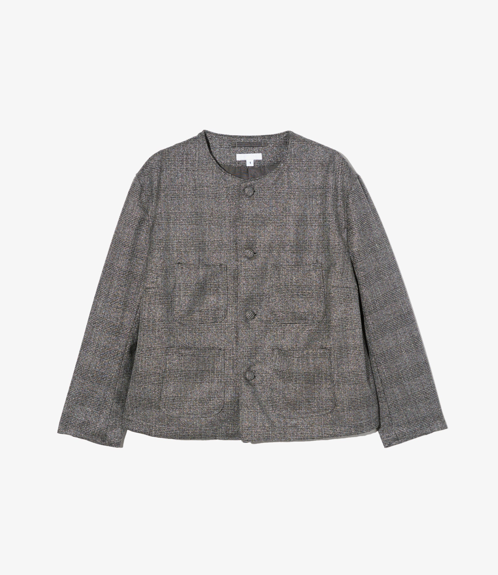 Women's CN Jacket - Dk. Grey Polyester Lurex Glen Plaid