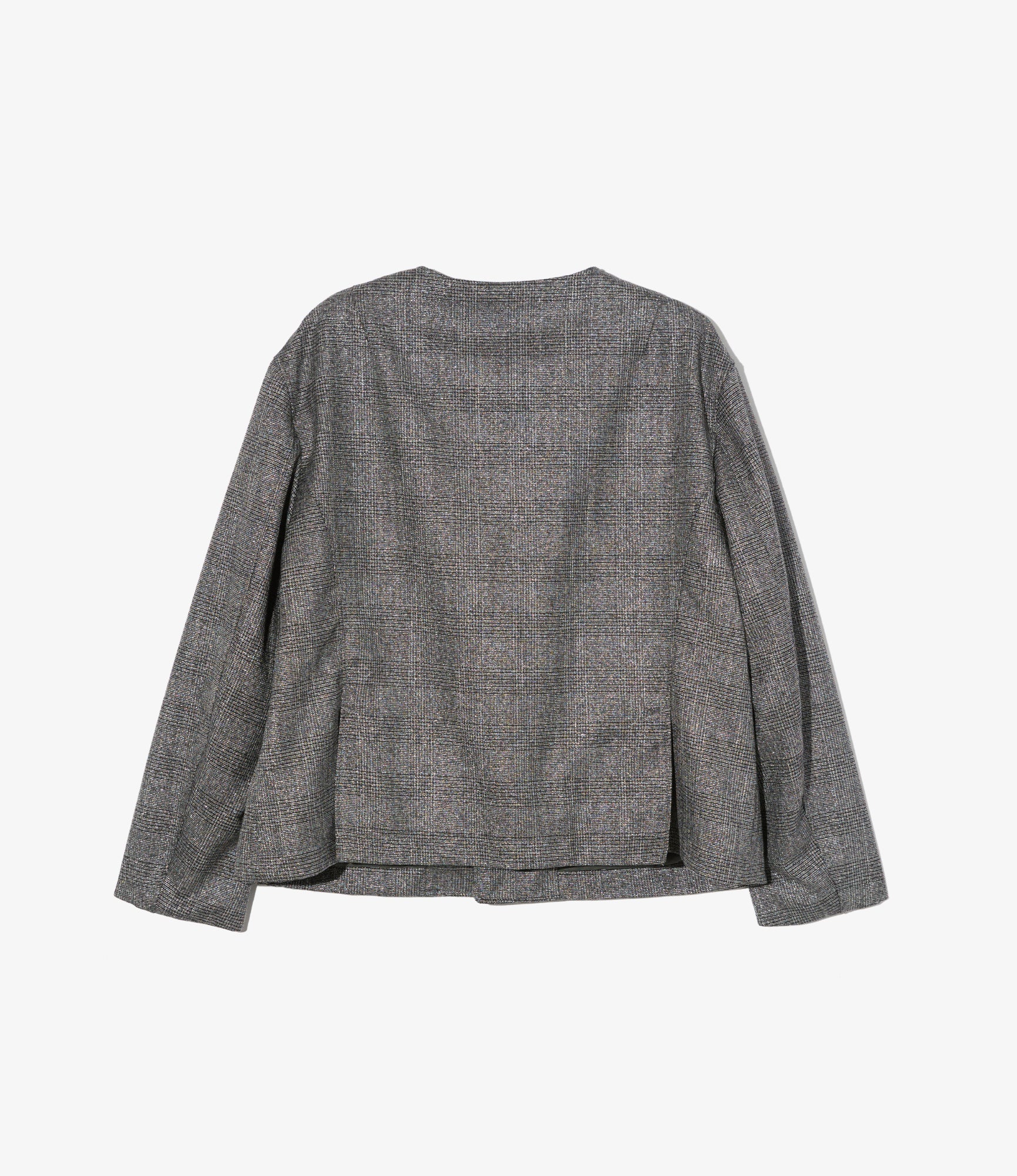 Women's CN Jacket - Dk. Grey Polyester Lurex Glen Plaid - Image 2
