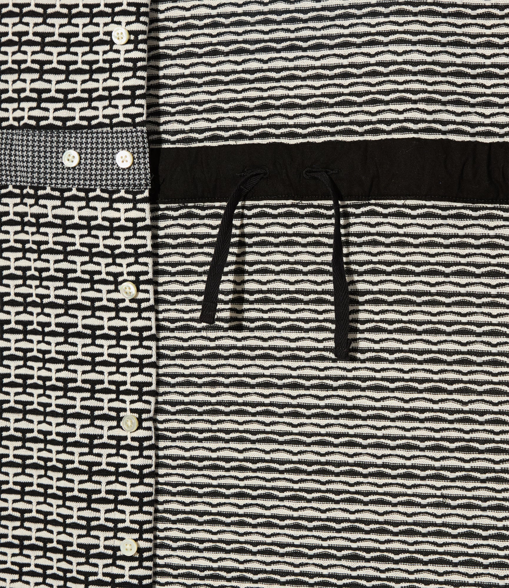 Women's Polo Long Dress - Black/White CP Horizontal Knit Jq. - Image 3