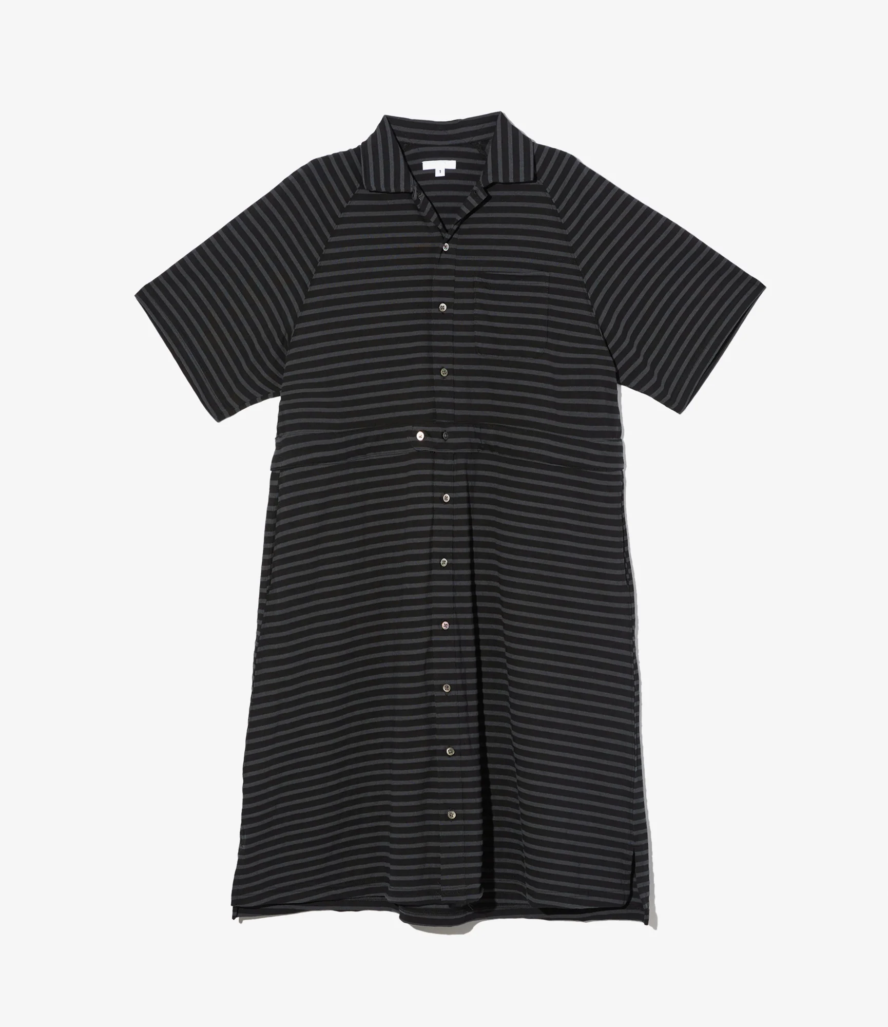 Women's Polo Long Dress - Charcoal/Black PC Stripe Jersey