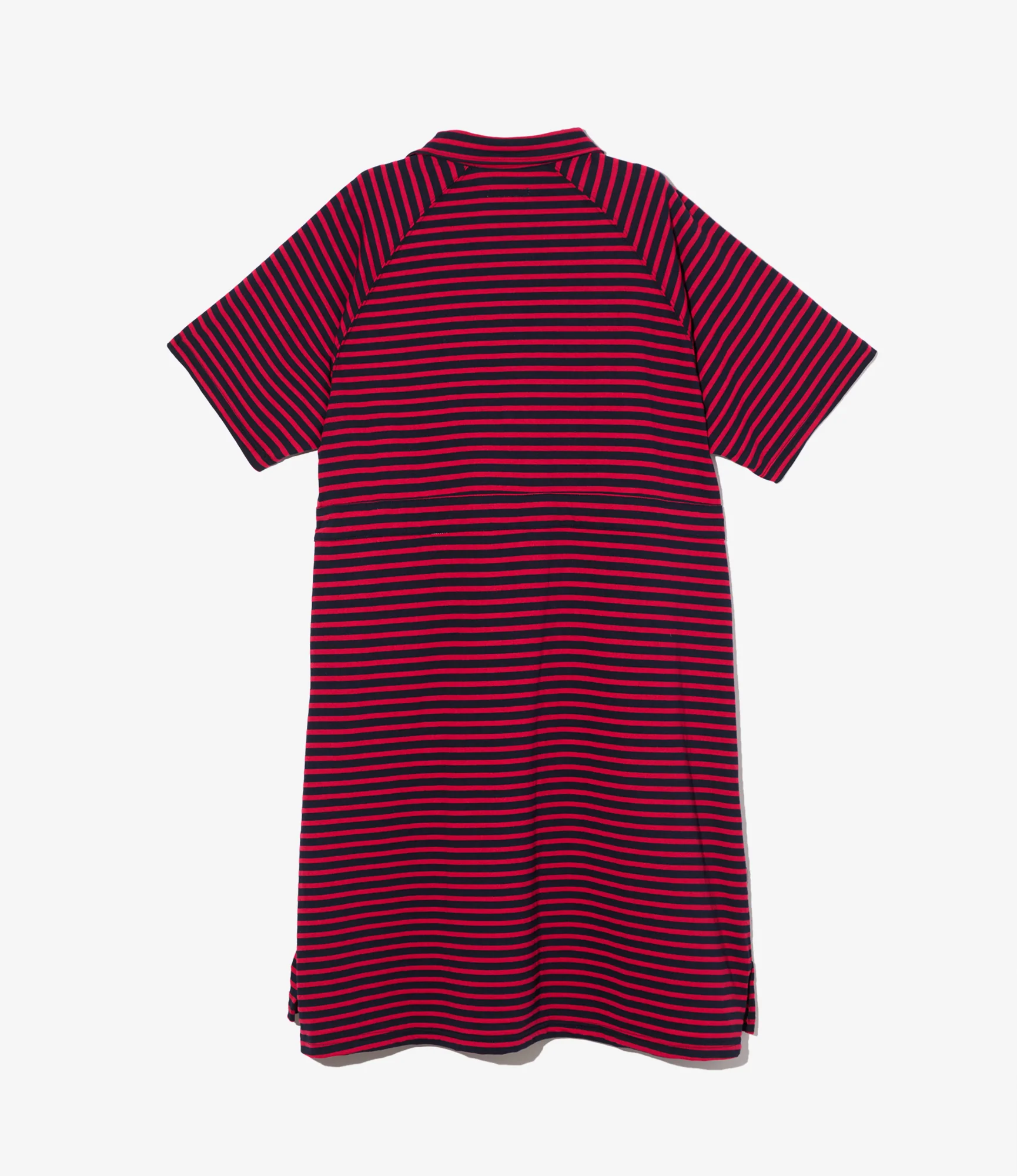 Women's Polo Long Dress - Red/Navy PC Stripe Jersey - Image 2