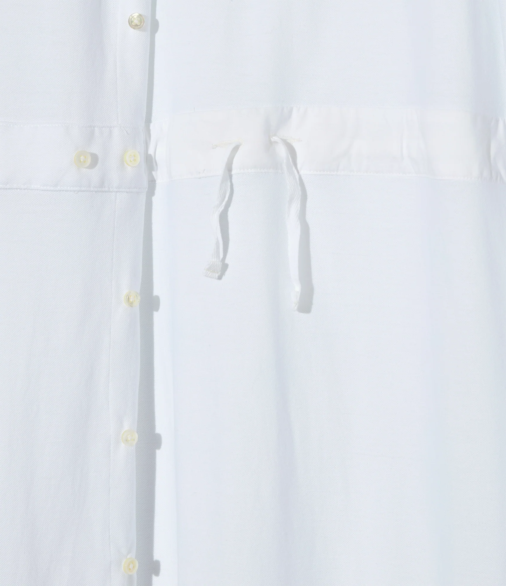 Women's Polo Long Dress - White Cotton Pique - Image 3