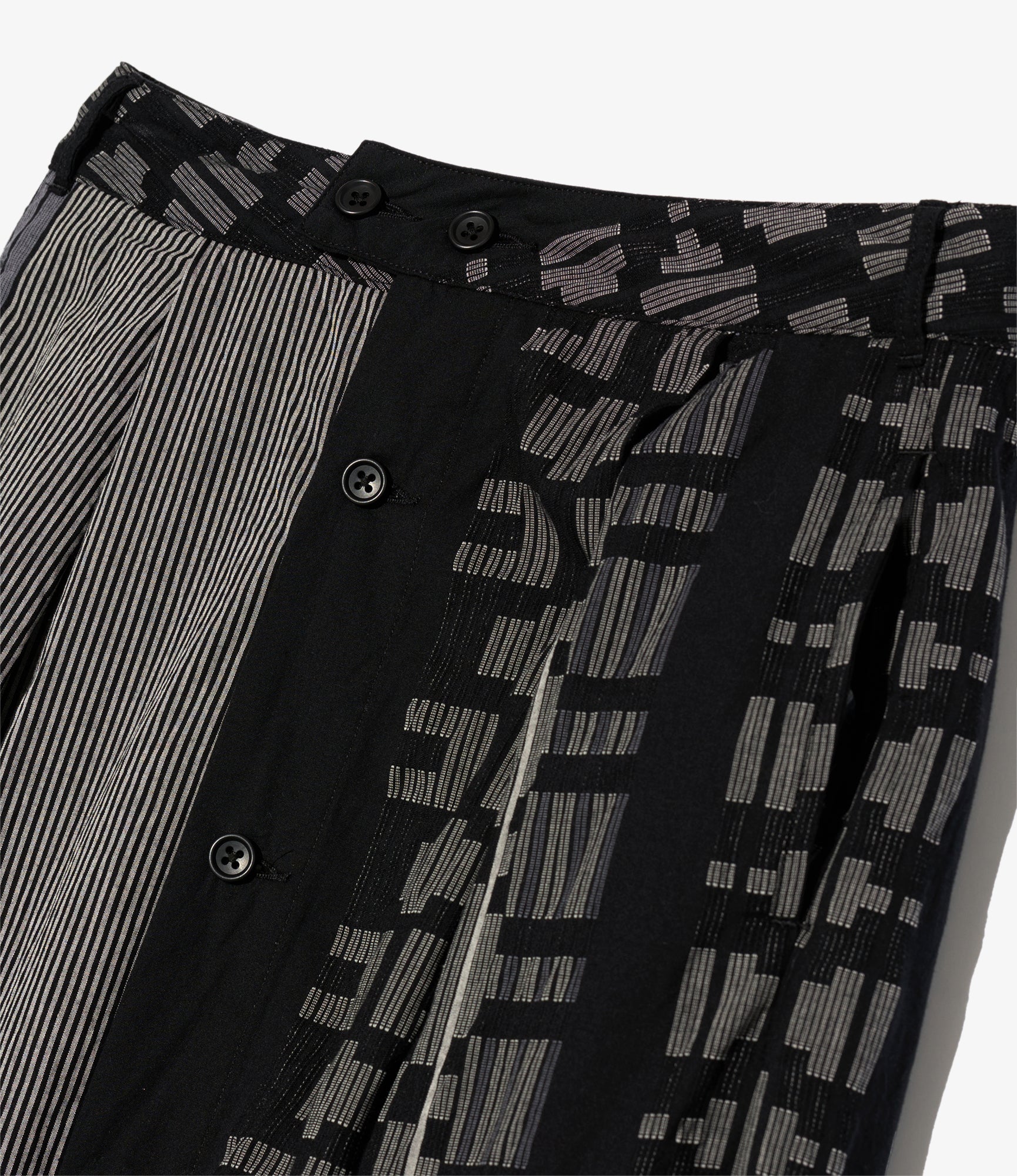 Women's Tuck Skirt - Black/Grey Multi Pattern Stripe Jq. - Image 3