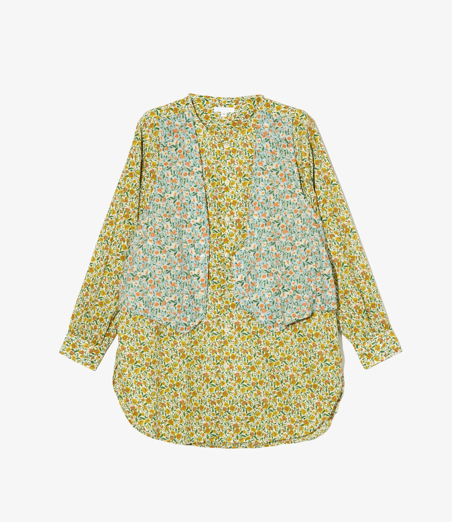 Women's VARI Shirt - Yellow Small Floral Cotton Lawn