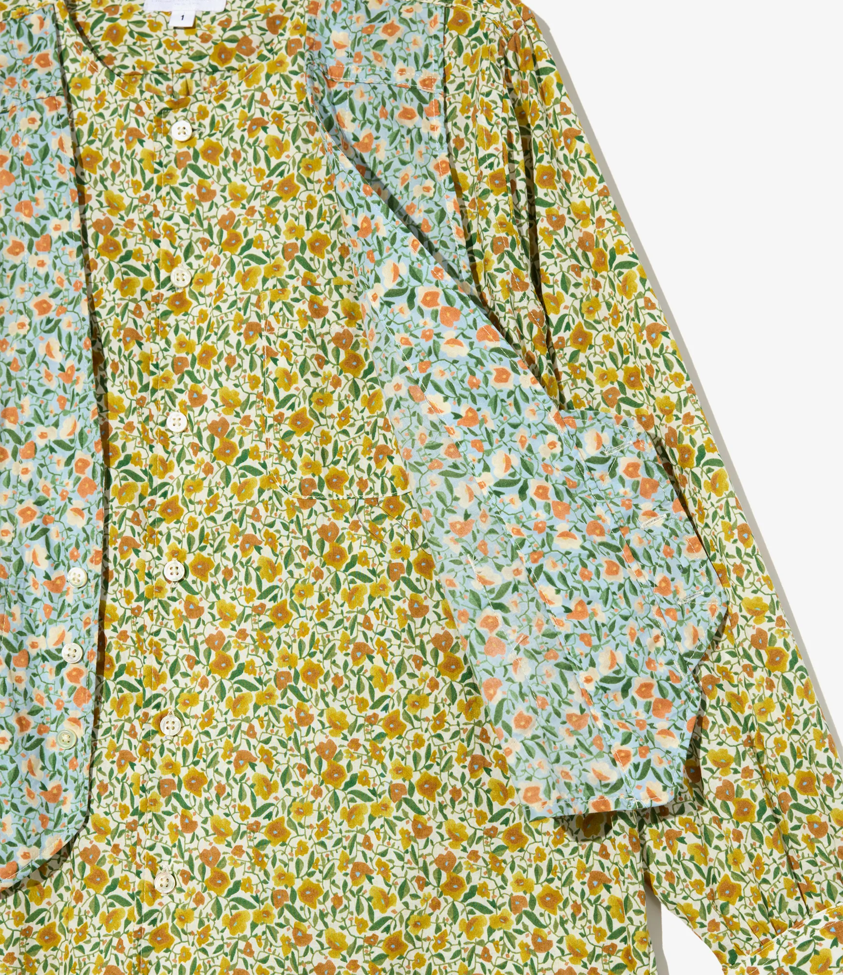Women's VARI Shirt - Yellow Small Floral Cotton Lawn - Image 3