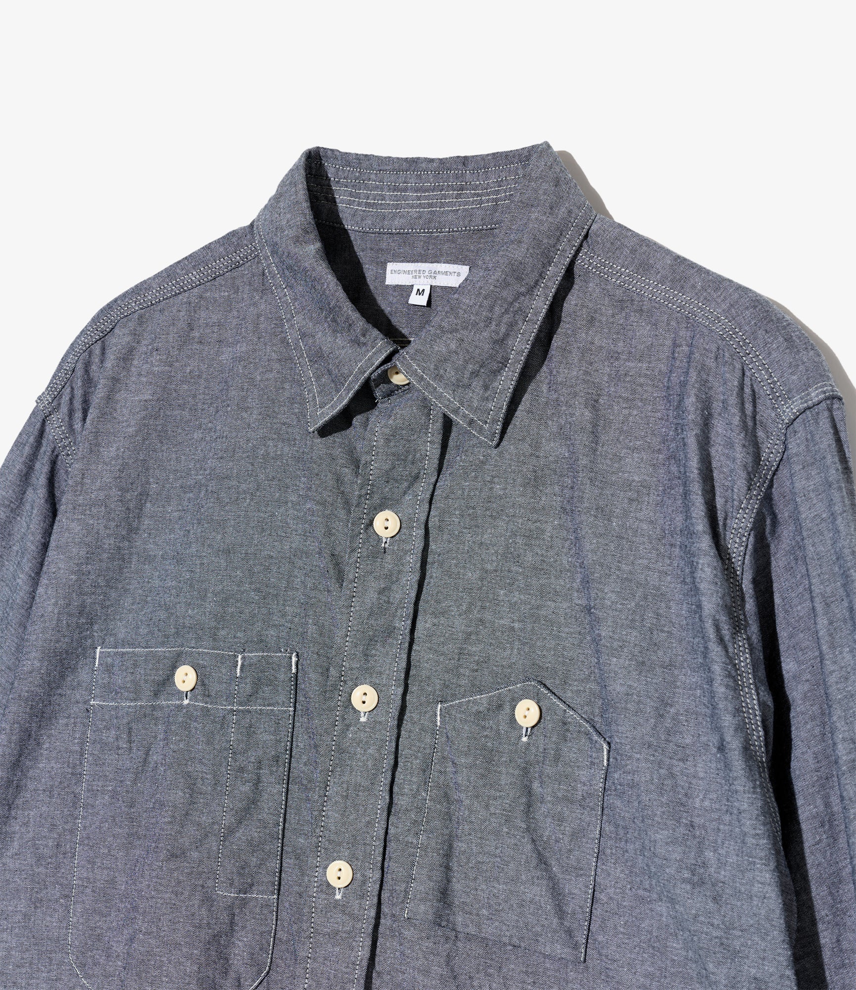 Work Shirt - Grey Cotton Chambray - Image 3