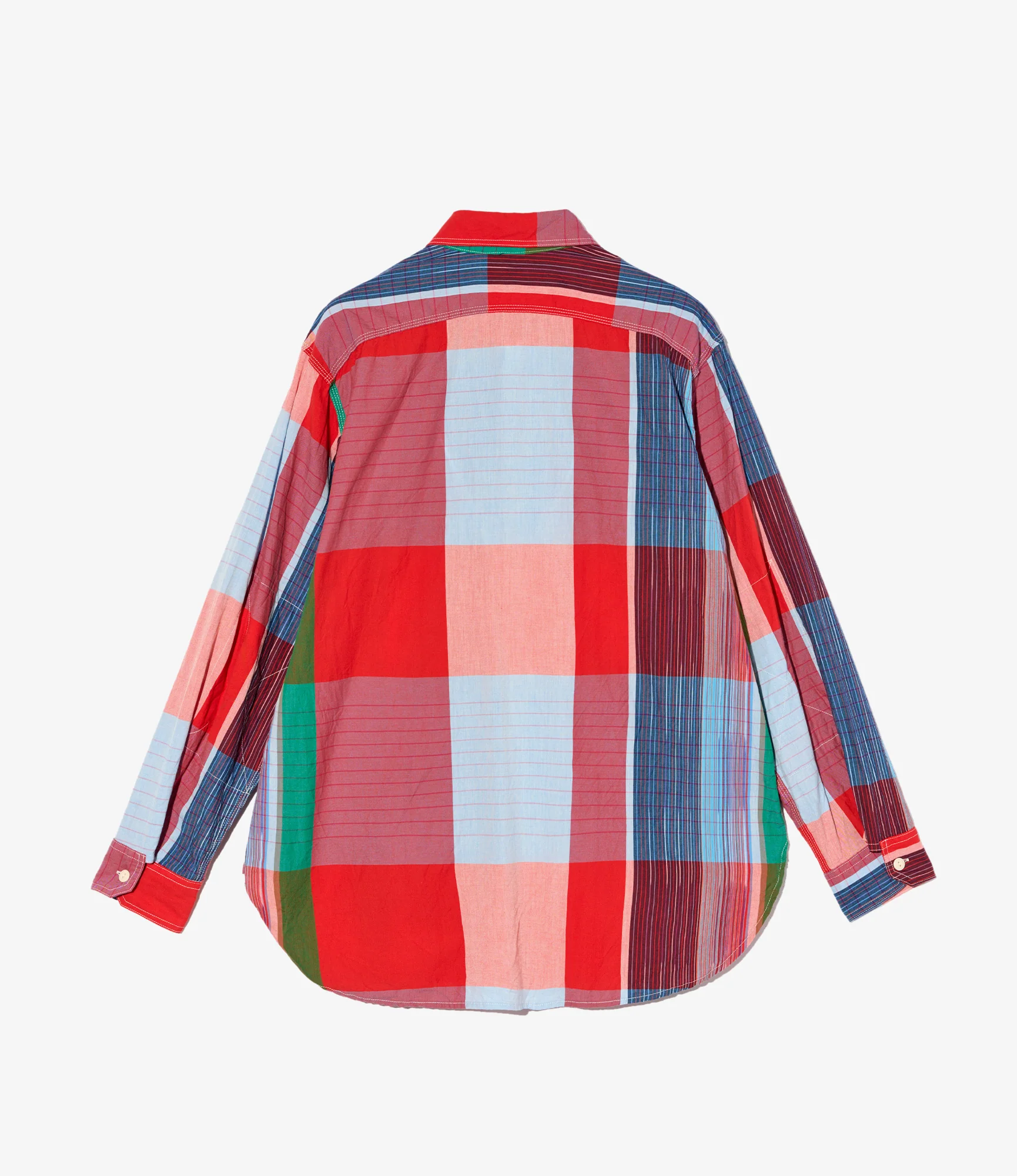 Work Shirt - Red Cotton Big Madras Plaid - Image 2