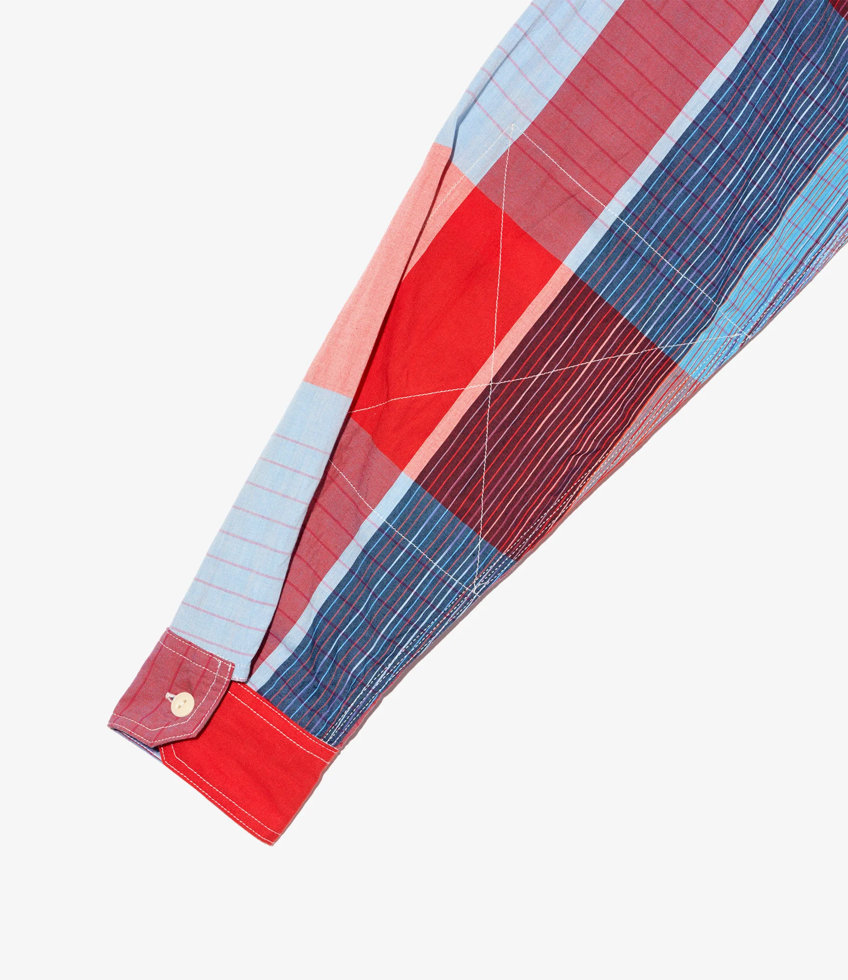 Work Shirt - Red Cotton Big Madras Plaid - Image 5