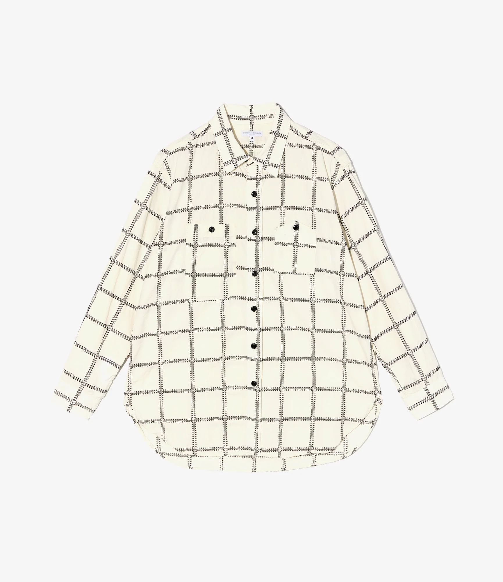 Work Shirt - White/Black CP Square Embroidery