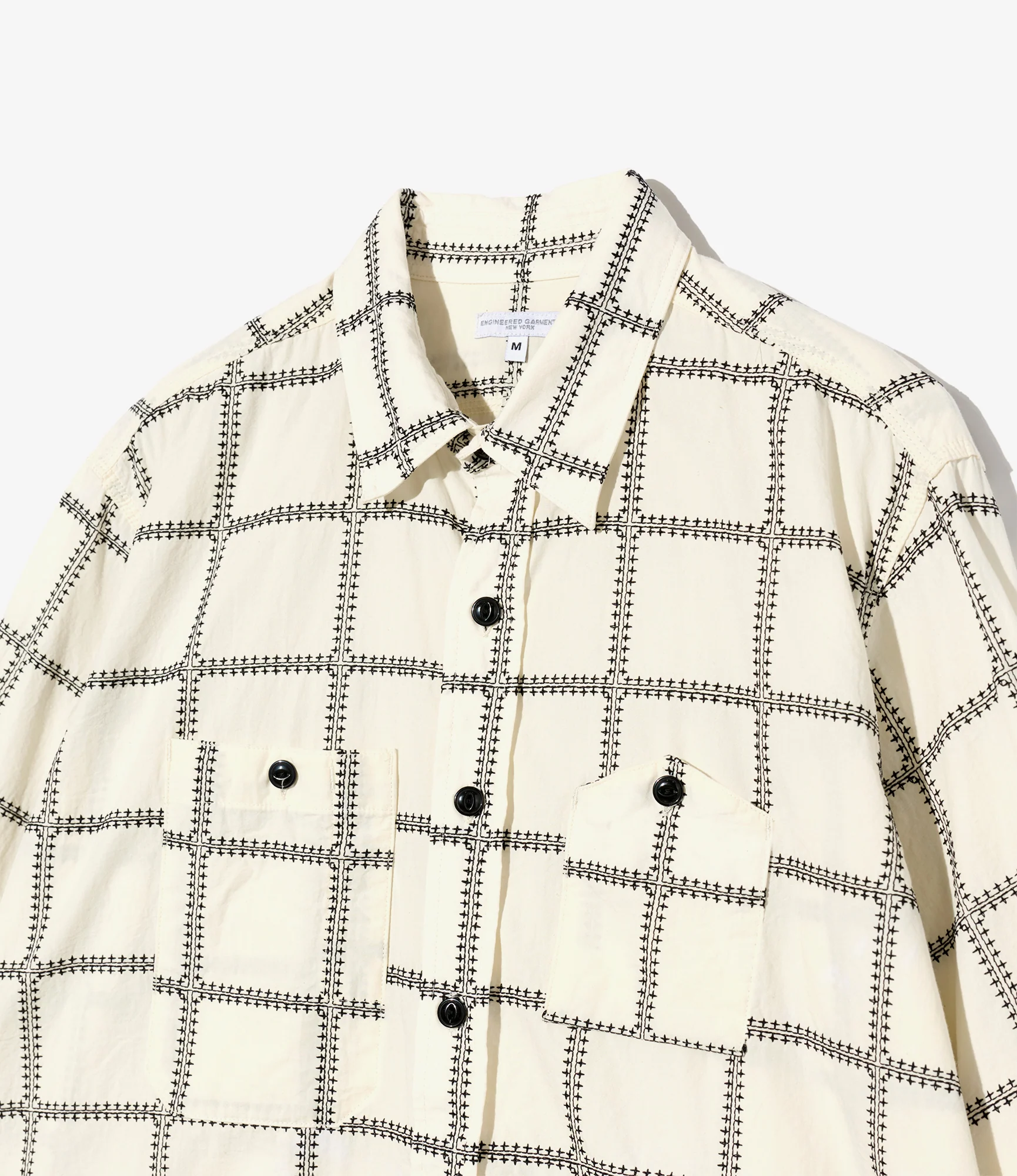 Work Shirt - White/Black CP Square Embroidery - Image 3