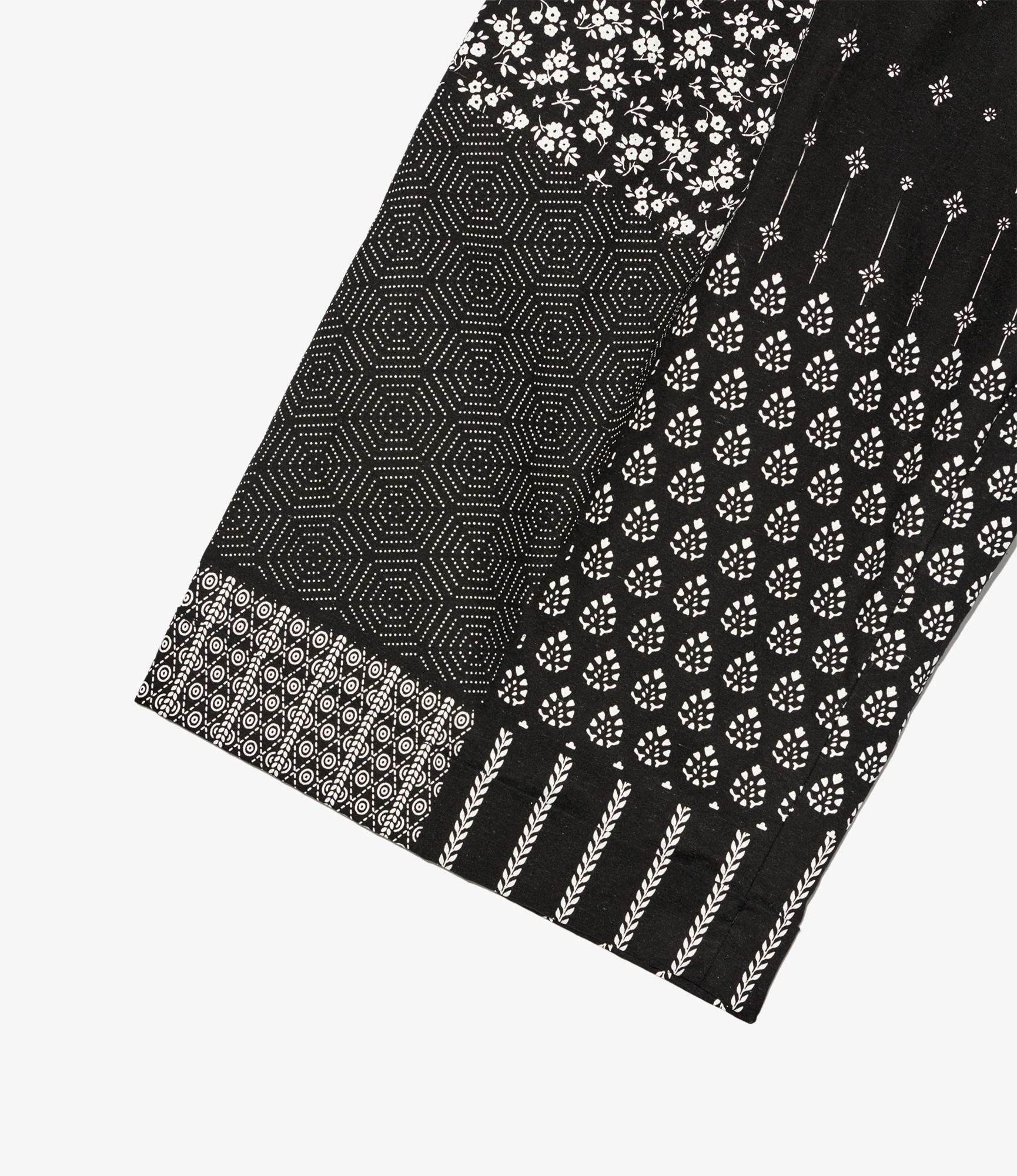 WP 3/4 Pant - Black/White Cotton Patchwork Print - Image 5