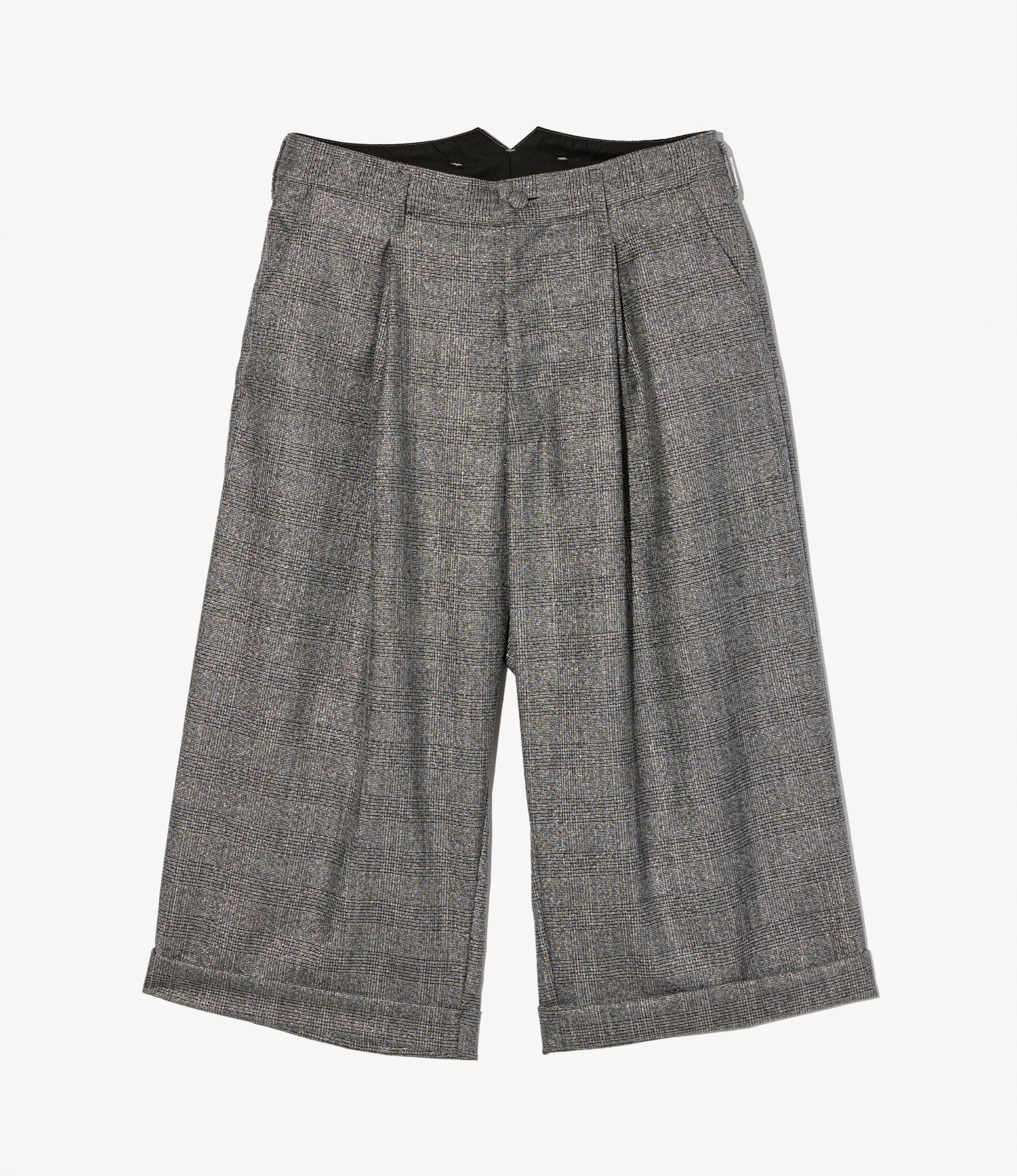 WP 3/4 Pant - Dk. Grey Polyester Lurex Glen Plaid