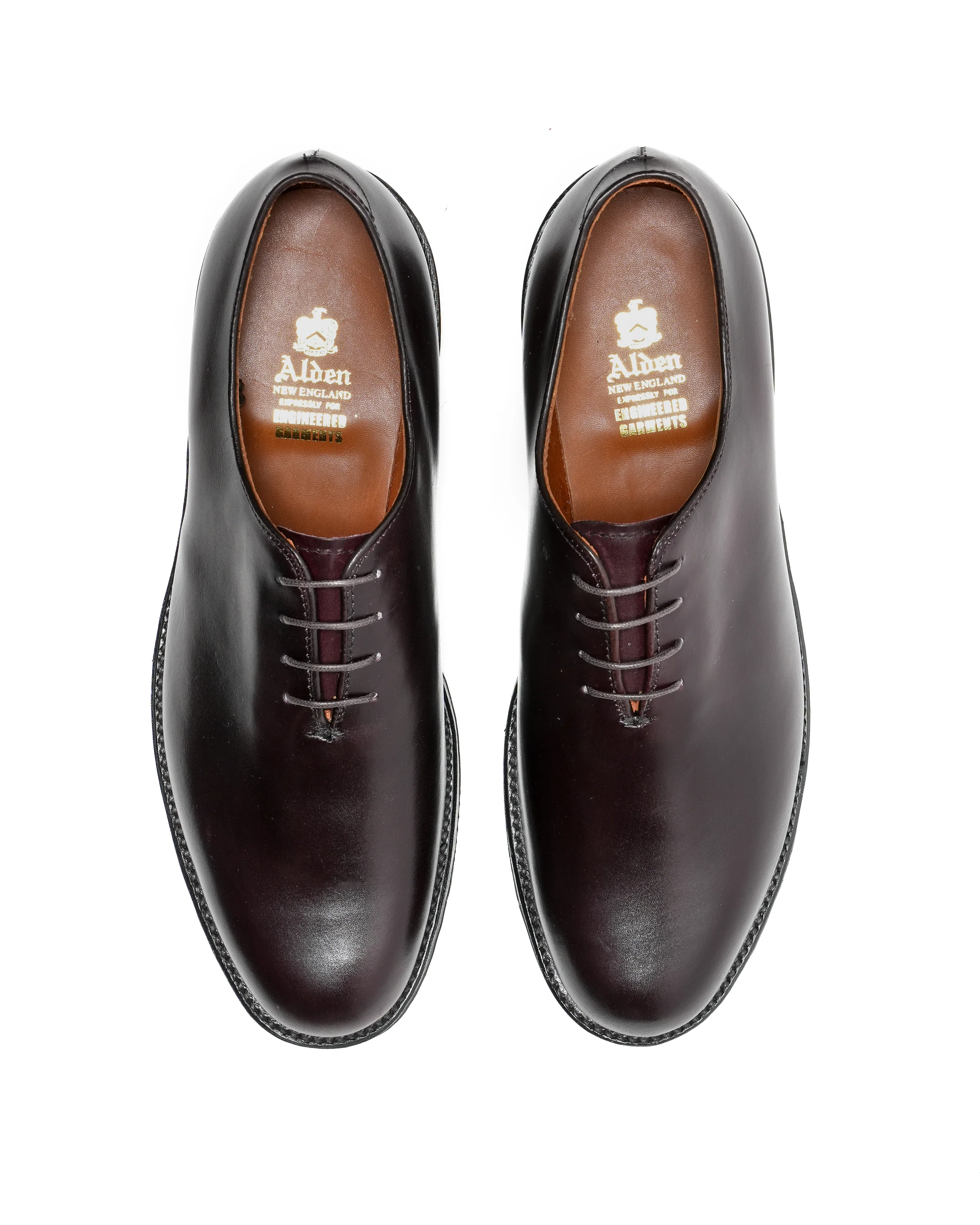 Engineered Garments x Alden - Wholecut Plain Toe Oxford - Burgundy - Calf Skin - Image 4