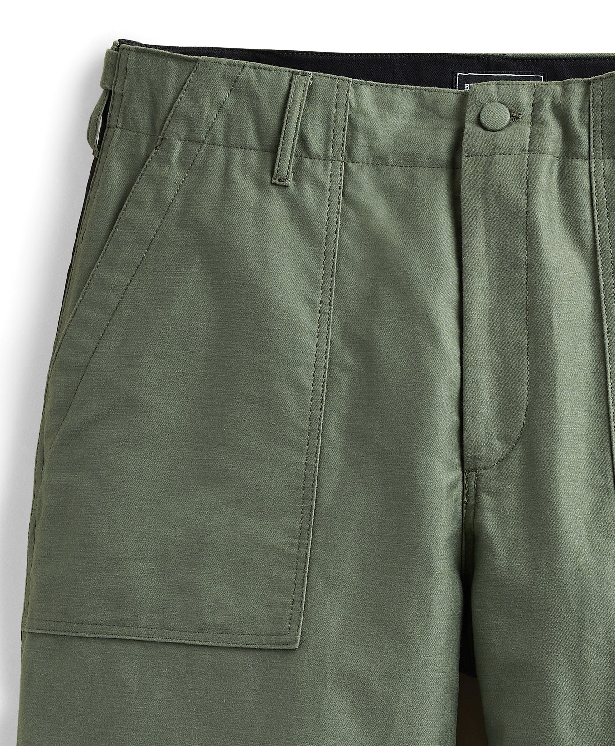 Engineered Garments x Brooks Brothers - Oversized Side Stripe Wide Fatigue Pant - Olive Sateen - Image 4