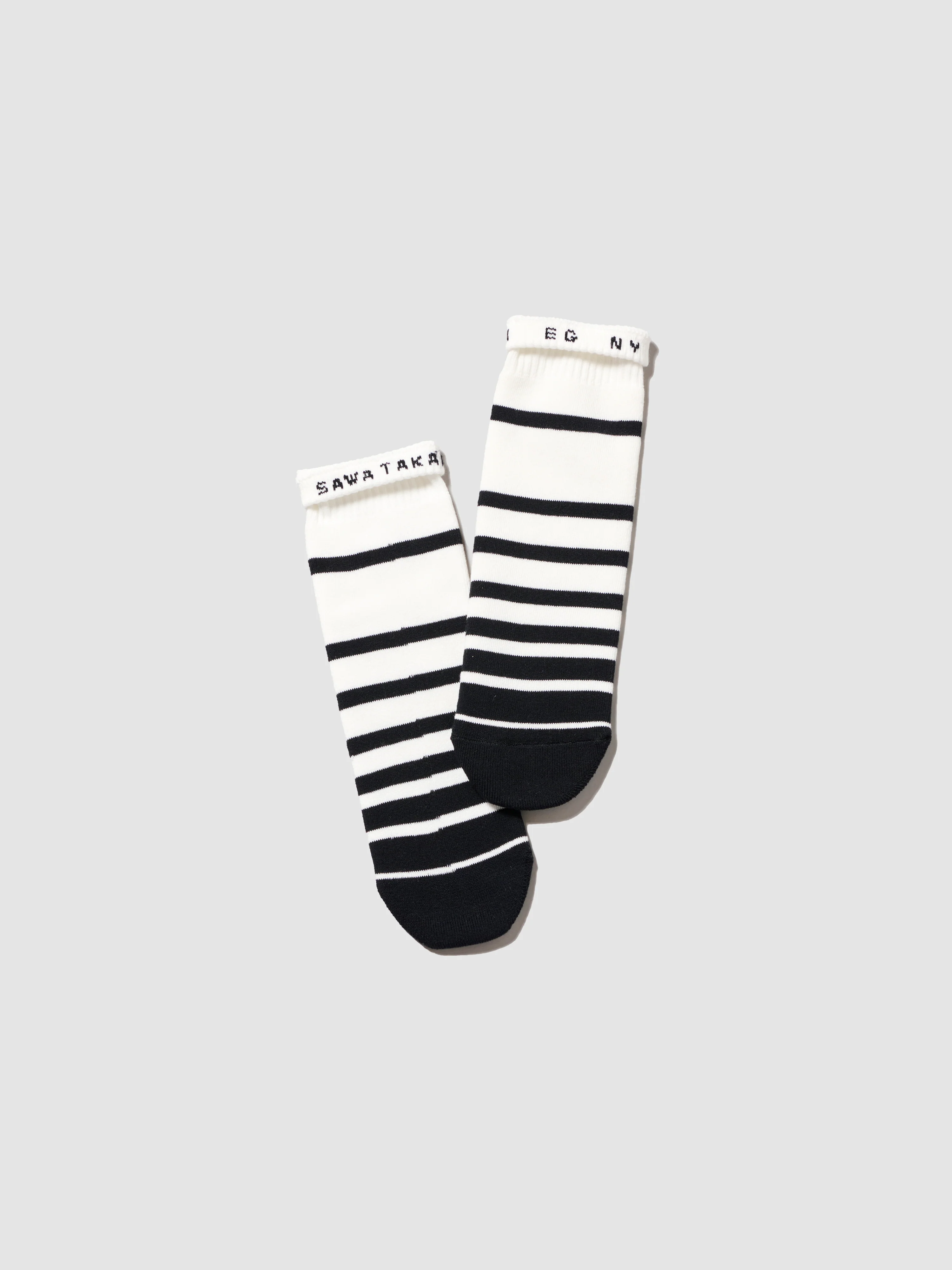 Engineered Garments x sawa takai - Stripe Socks - White / Black