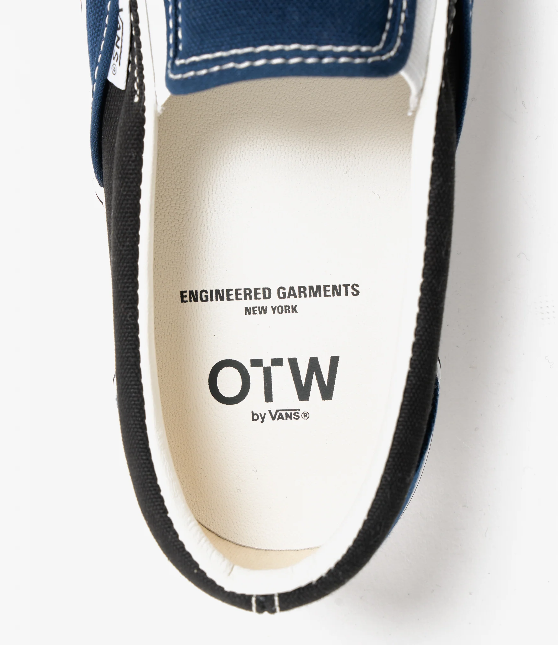 Engineered Garments x Vans - OTW Classic Slip-On 98 - Black/Navy Canvas - Image 5