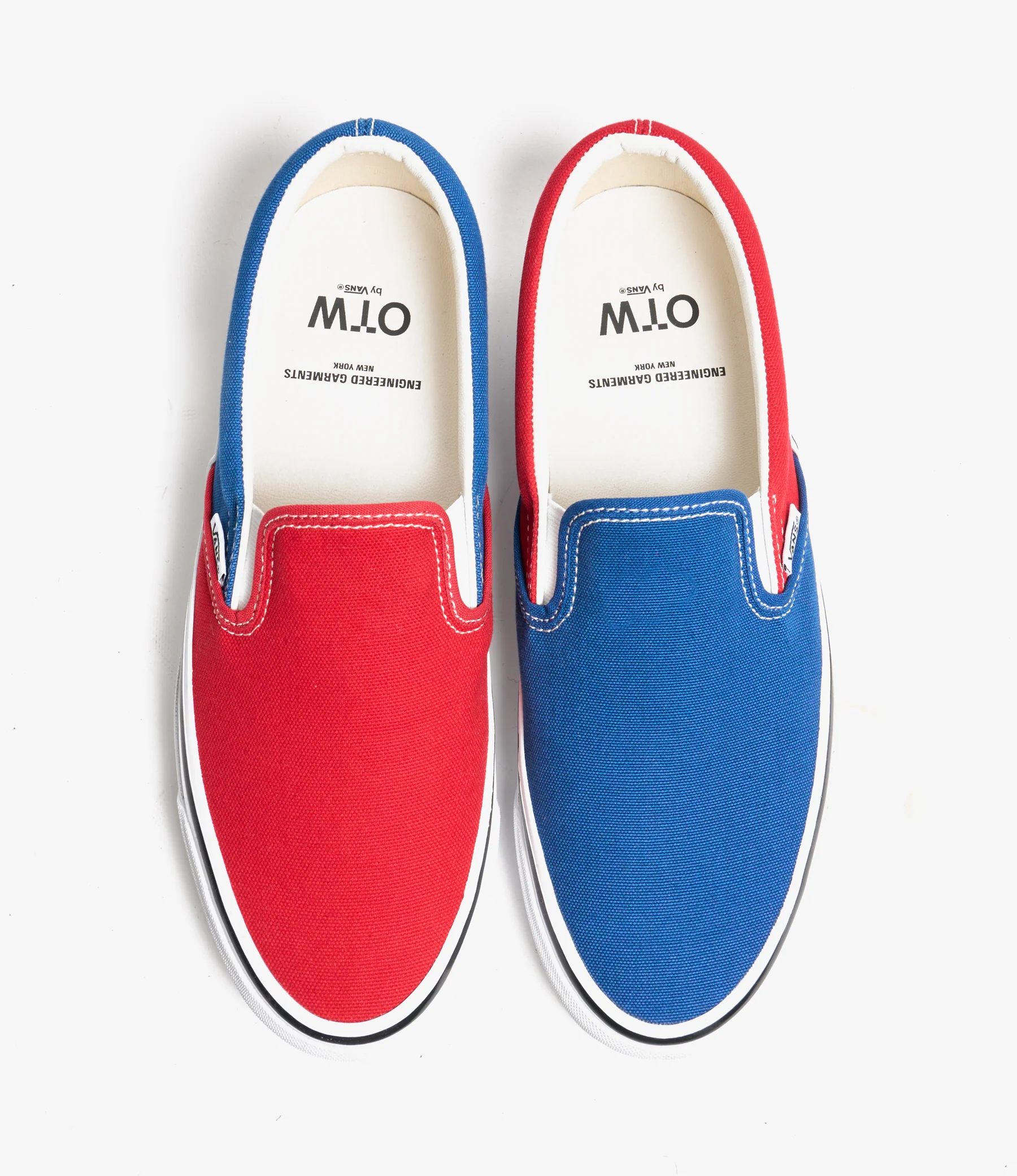 Engineered Garments x Vans - OTW Classic Slip-On 98 - Navy/Red Canvas - Image 4