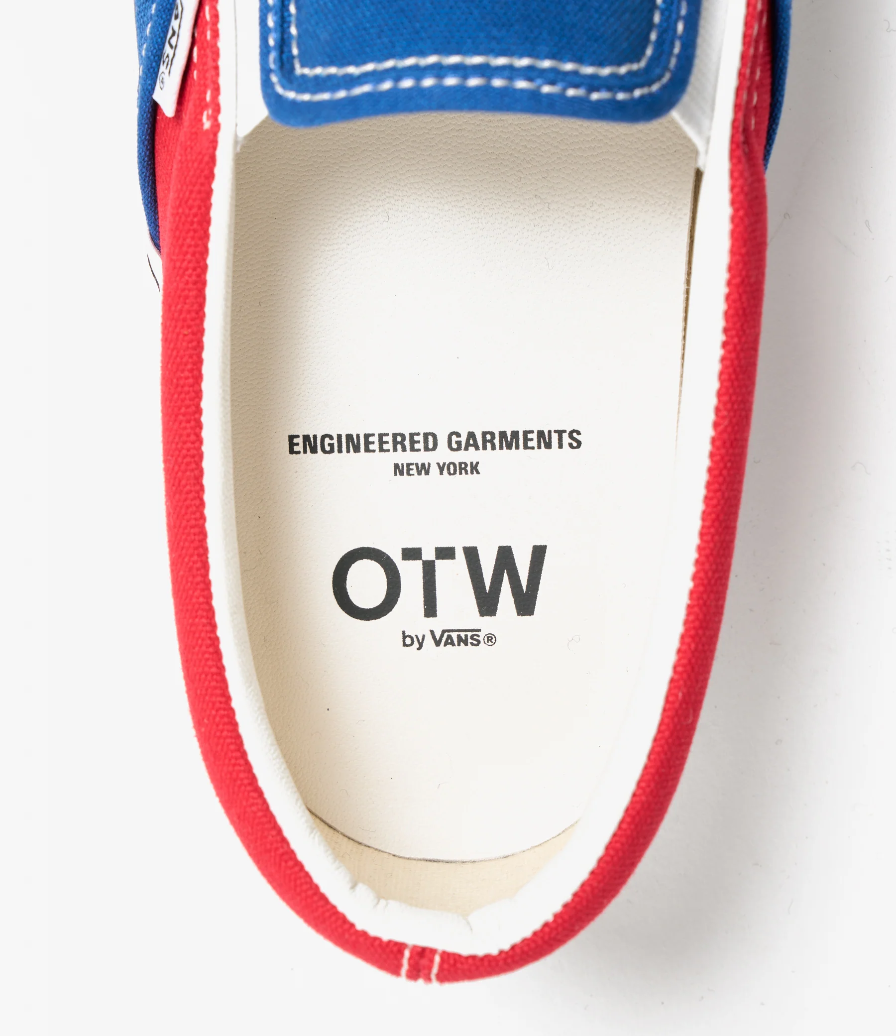 Engineered Garments x Vans - OTW Classic Slip-On 98 - Navy/Red Canvas - Image 5